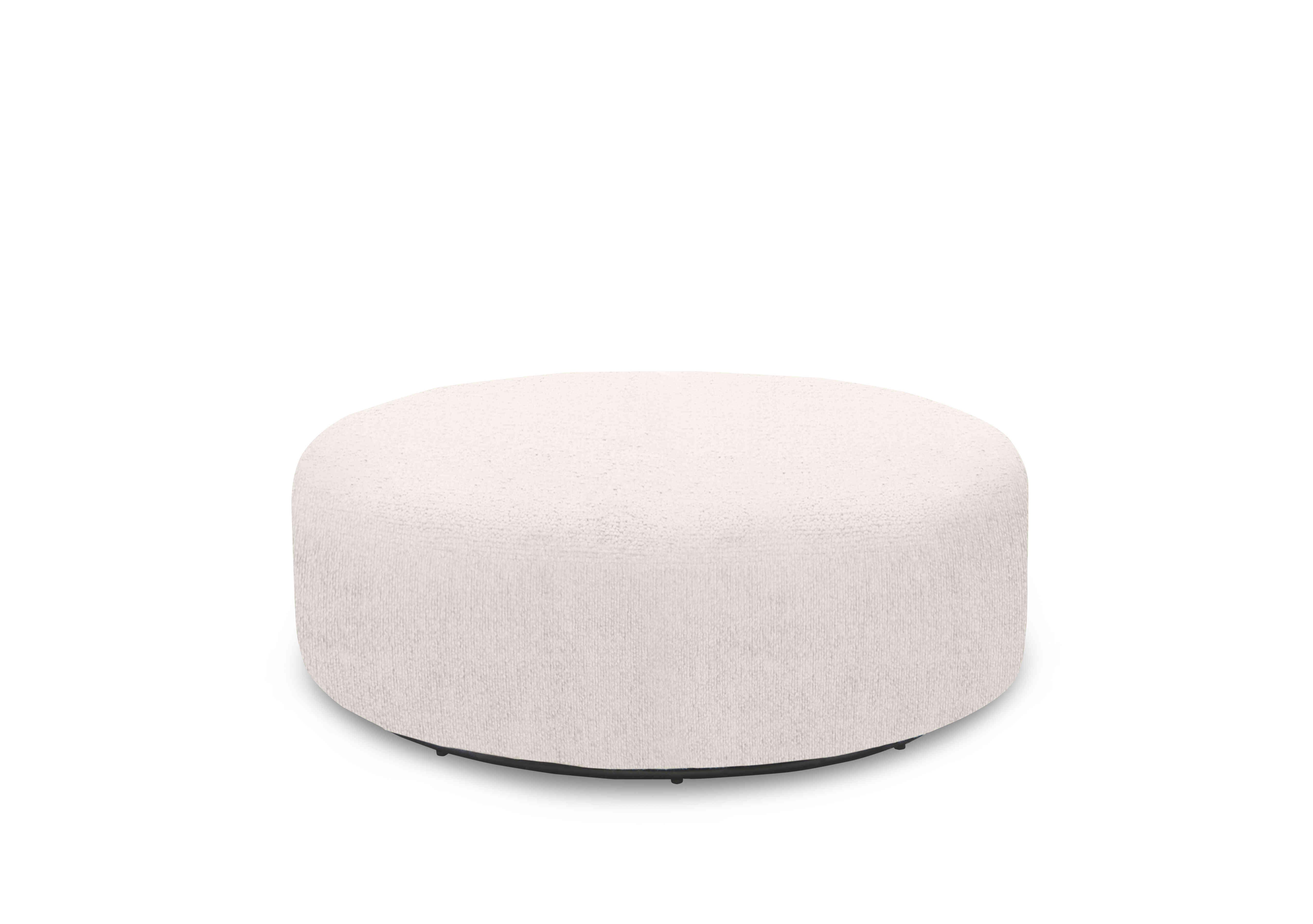 Harper Round Swivel Footstool in Leo Chalk on Furniture Village