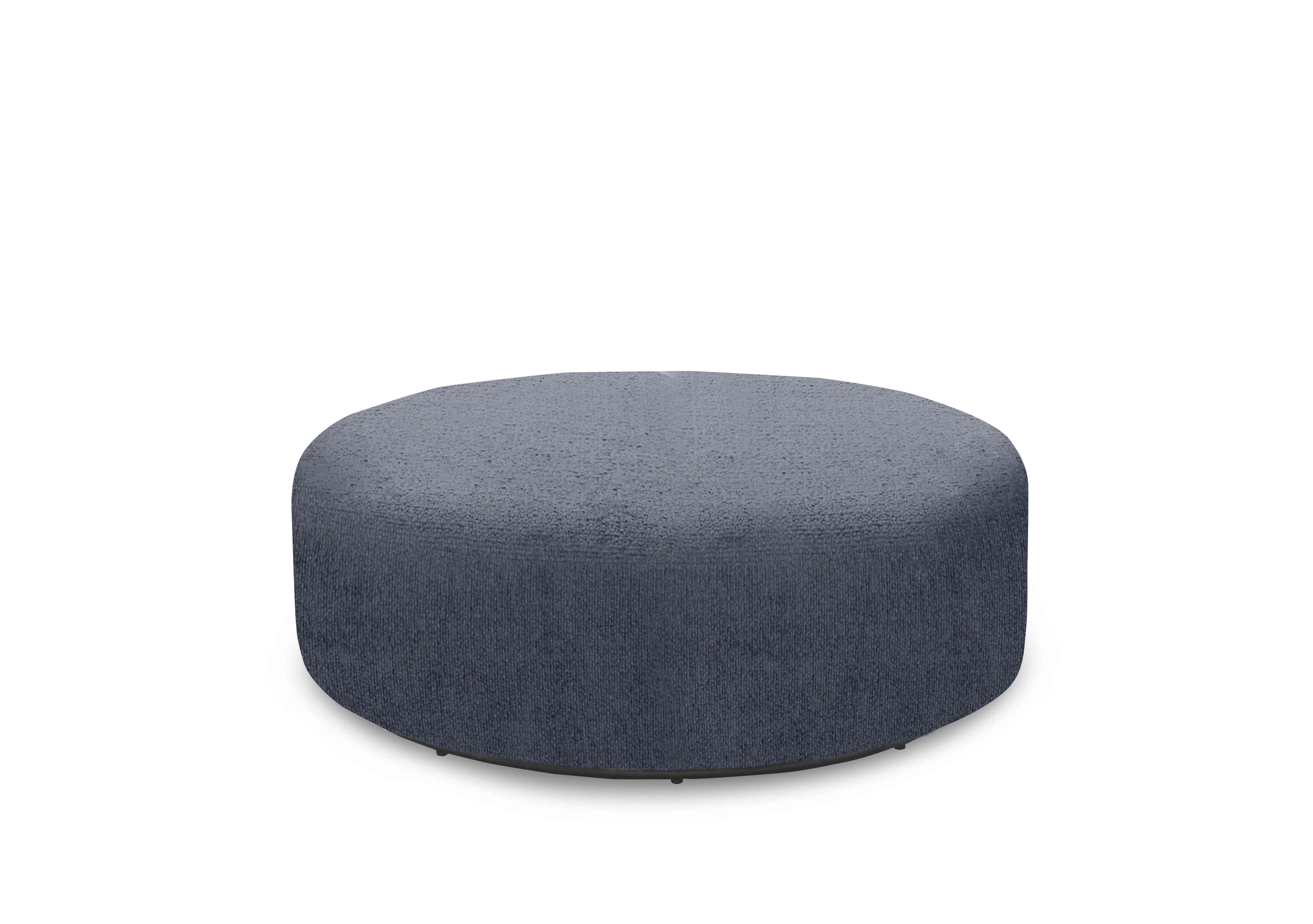 Harper Round Swivel Footstool in Leo Ocean on Furniture Village