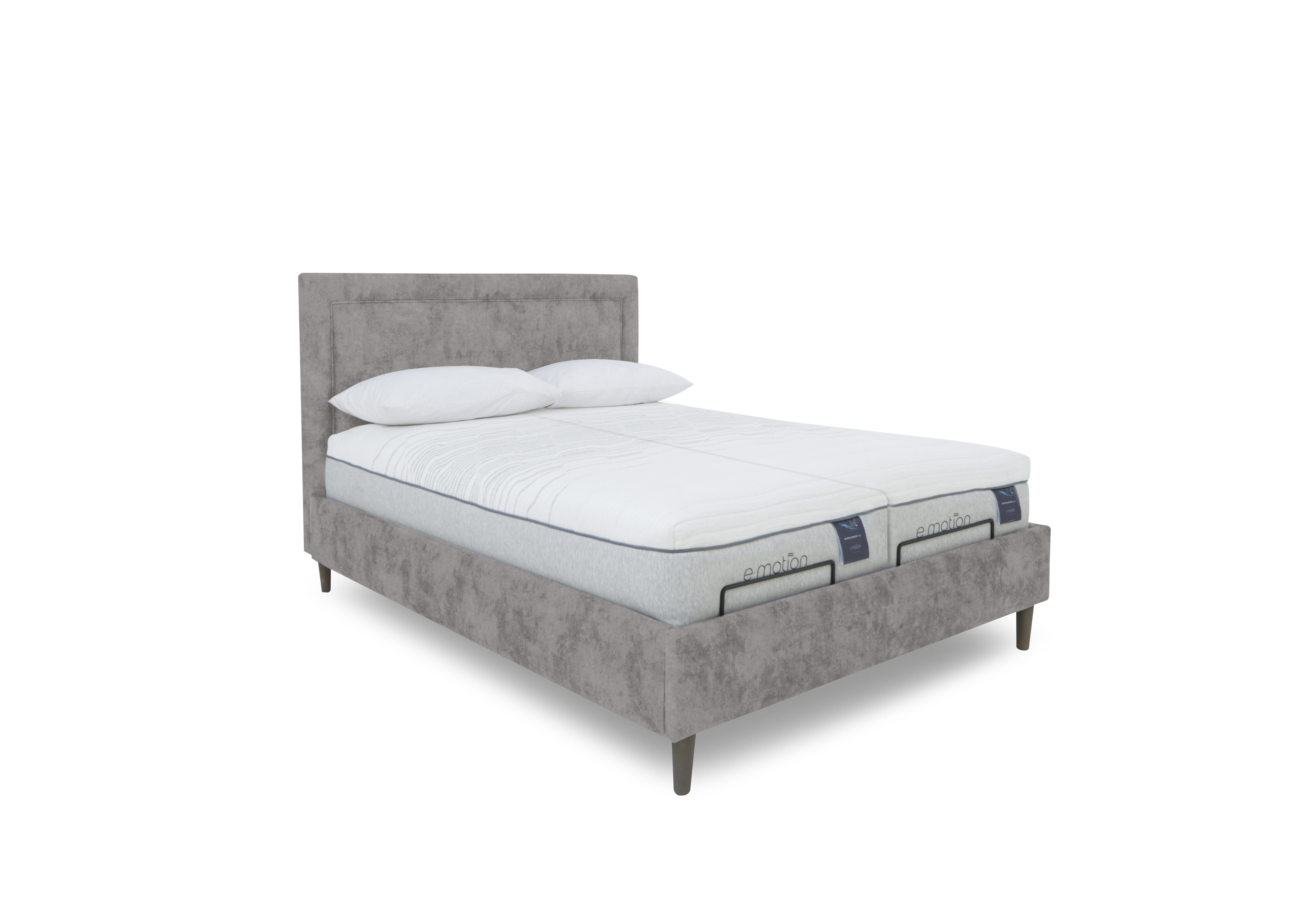 E-Motion Yumi Dual Adjustable Bed Frame with Massage Function in Daytona Silver on Furniture Village
