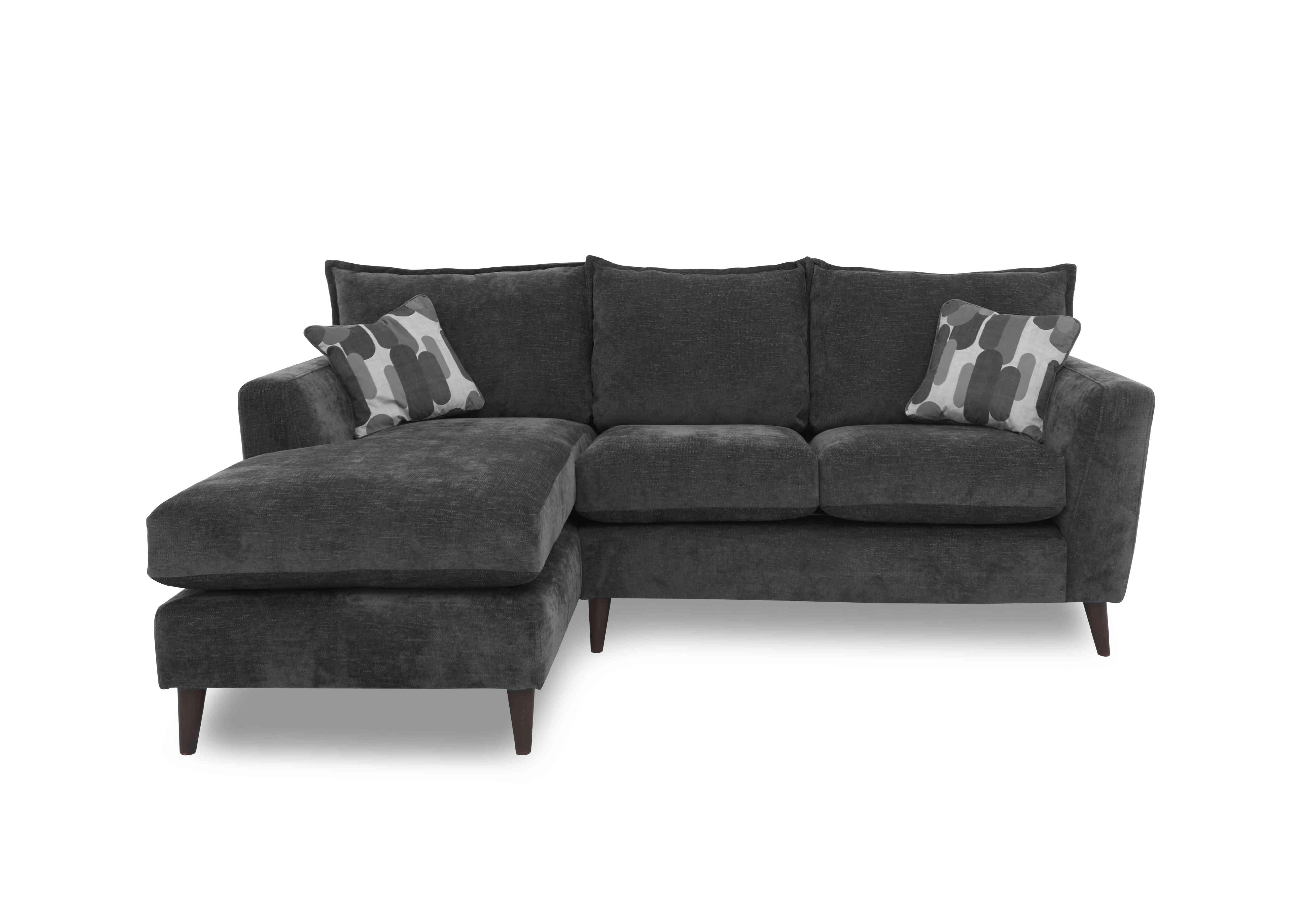 Sofia Fabric Corner Sofa with Chaise End in Marlon Nero Wf on Furniture Village