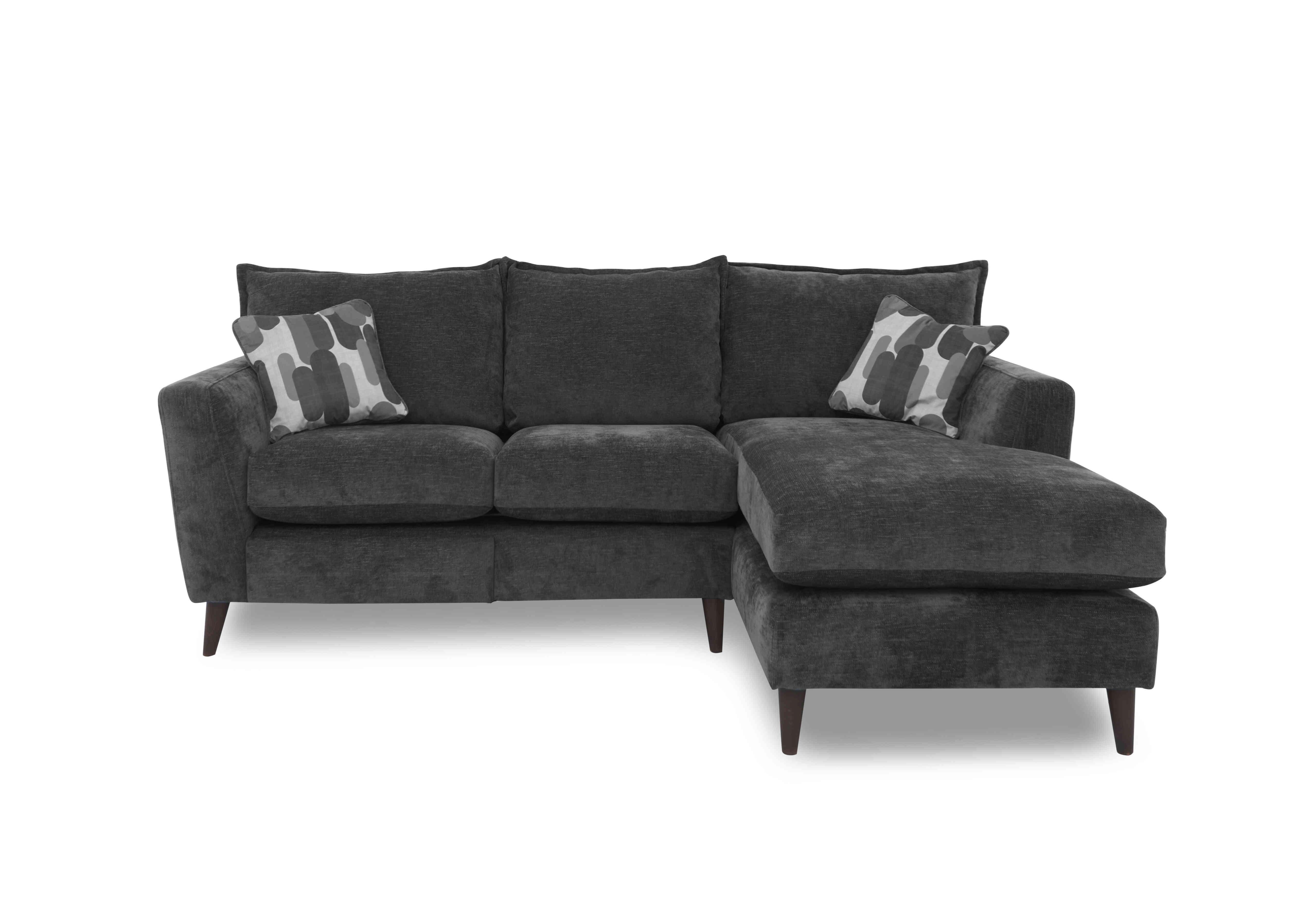 Sofia Fabric Corner Sofa with Chaise End in Marlon Nero Wf on Furniture Village