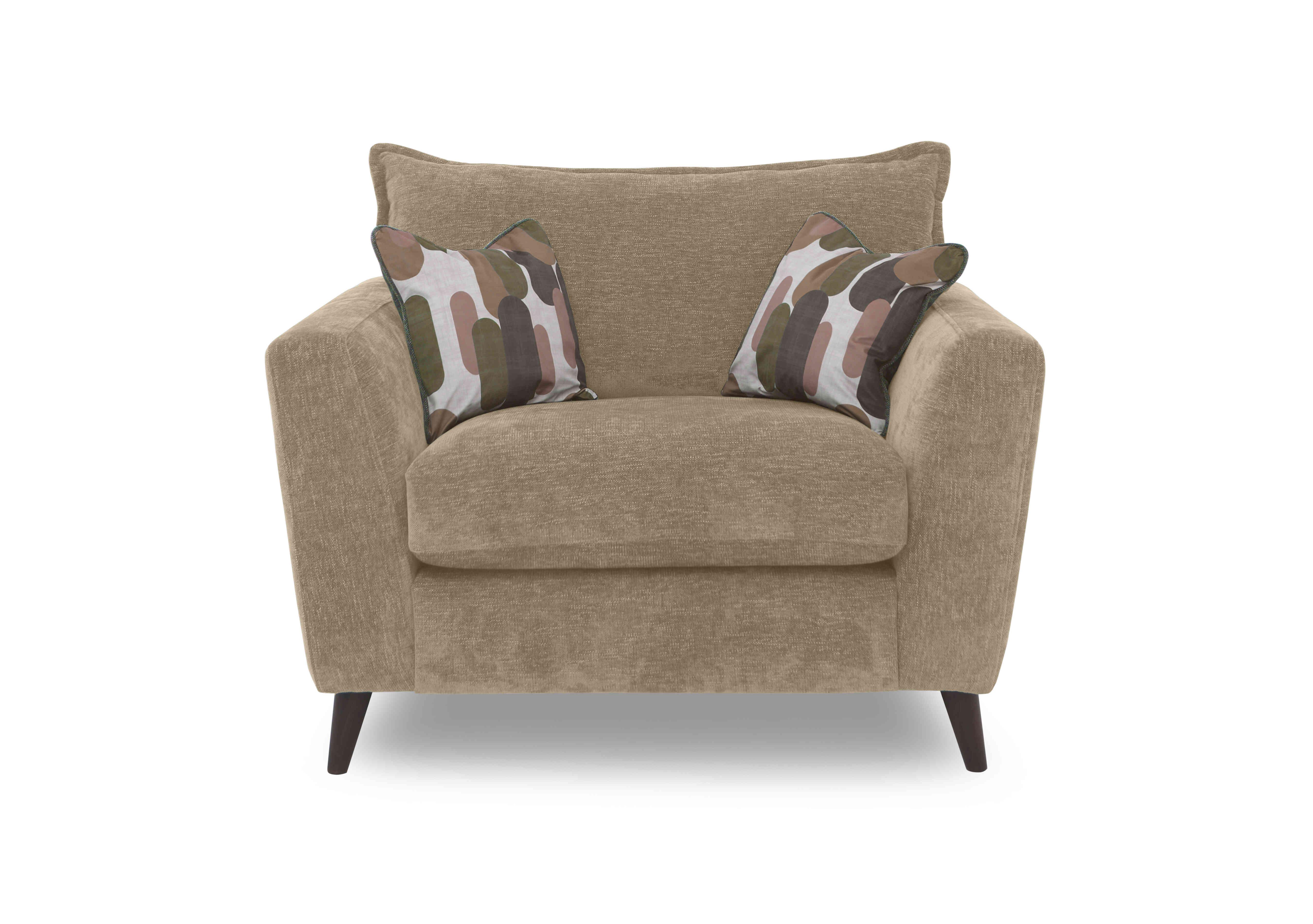 Sofia Fabric Snuggler Chair in Marlon Caramel Wf on Furniture Village