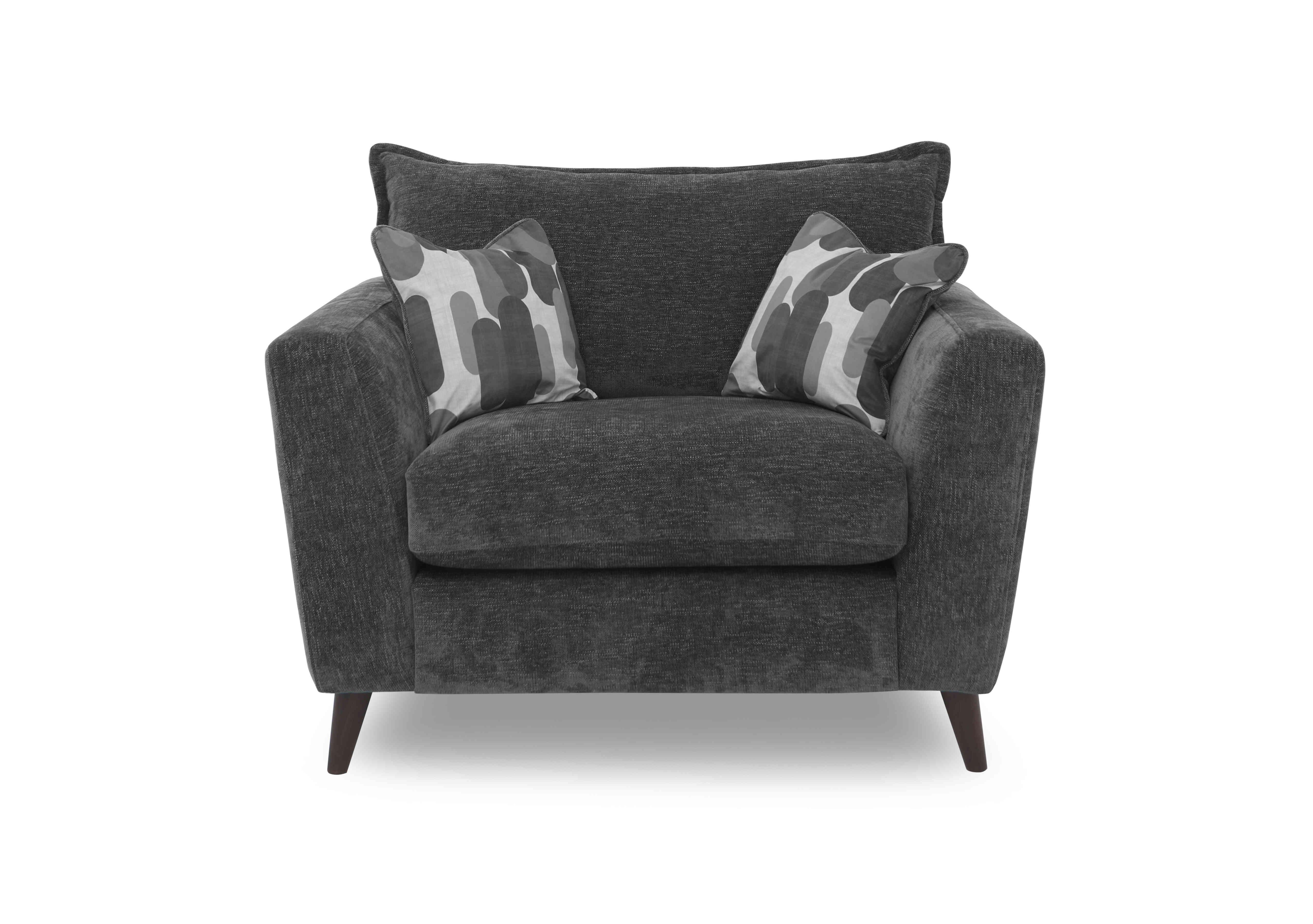 Sofia Fabric Snuggler Chair in Marlon Nero Wf on Furniture Village