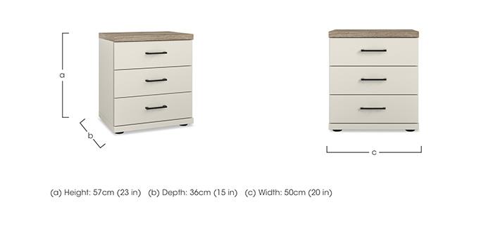 Adeline 3 Drawer Bedside Cabinet in  on Furniture Village