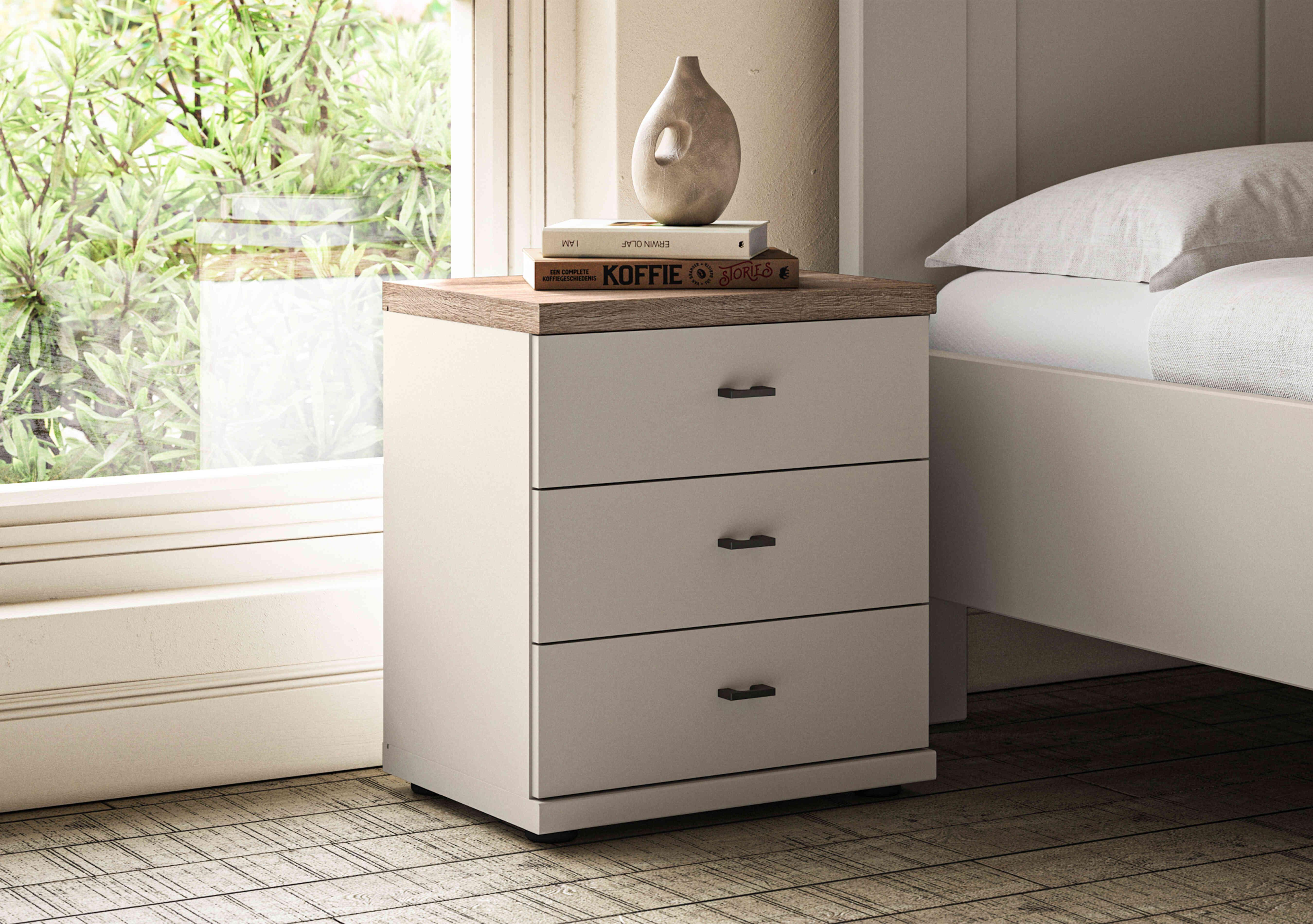 Adeline 3 Drawer Bedside Cabinet in  on Furniture Village