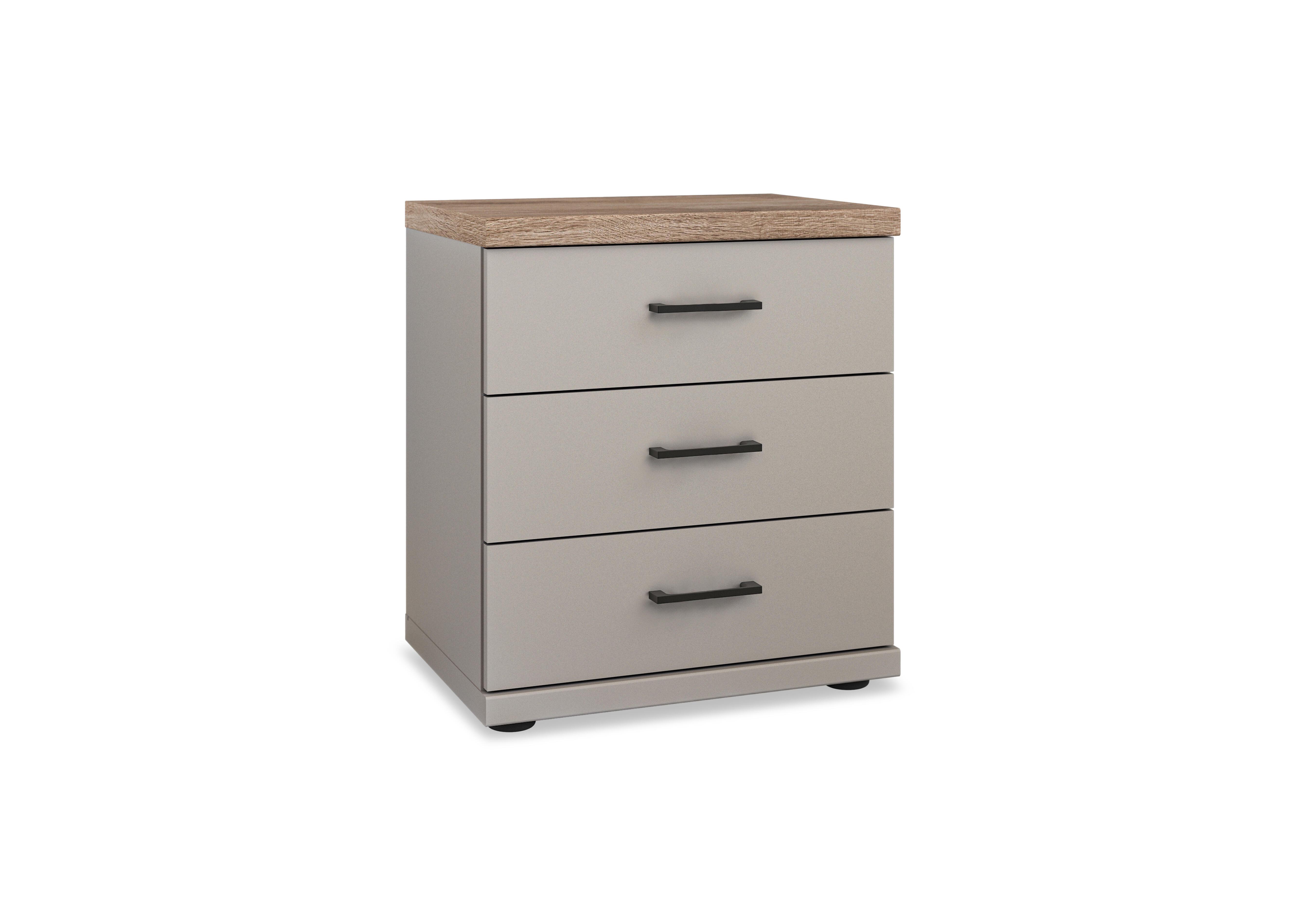 Adeline 3 Drawer Bedside Cabinet in Pebble Grey on Furniture Village