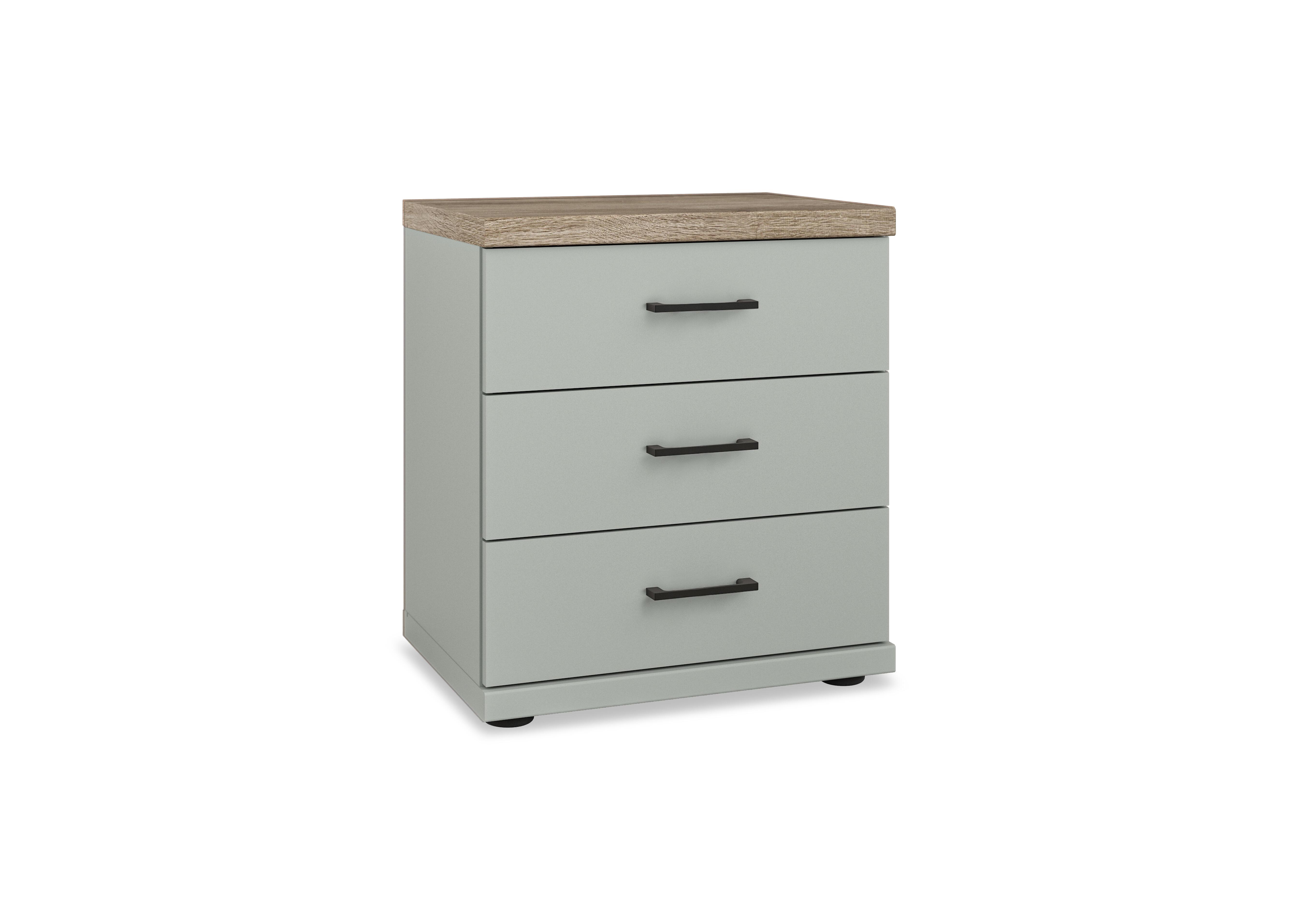 Adeline 3 Drawer Bedside Cabinet in Sage Green on Furniture Village