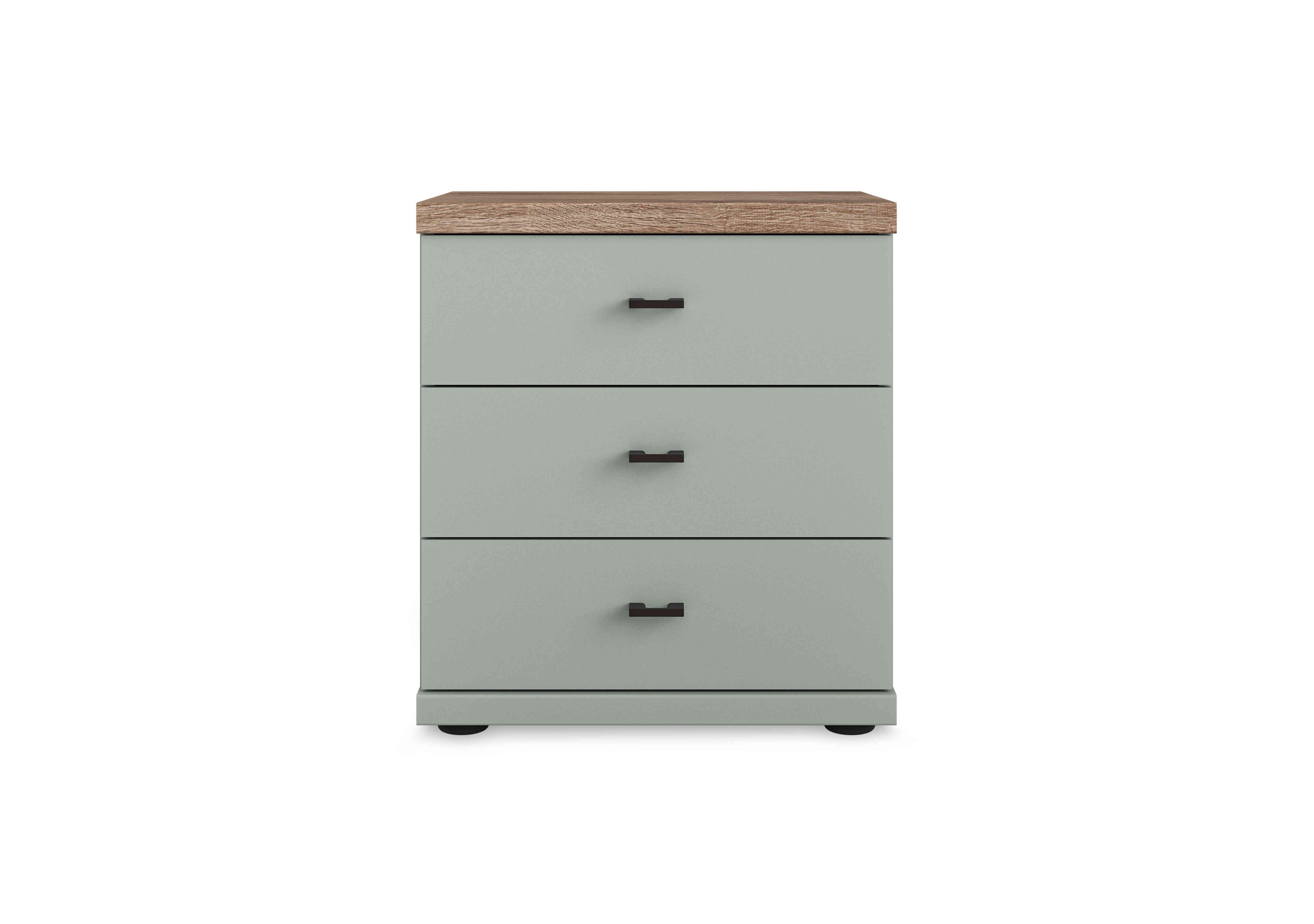 Adeline 3 Drawer Bedside Cabinet in Sage Green on Furniture Village