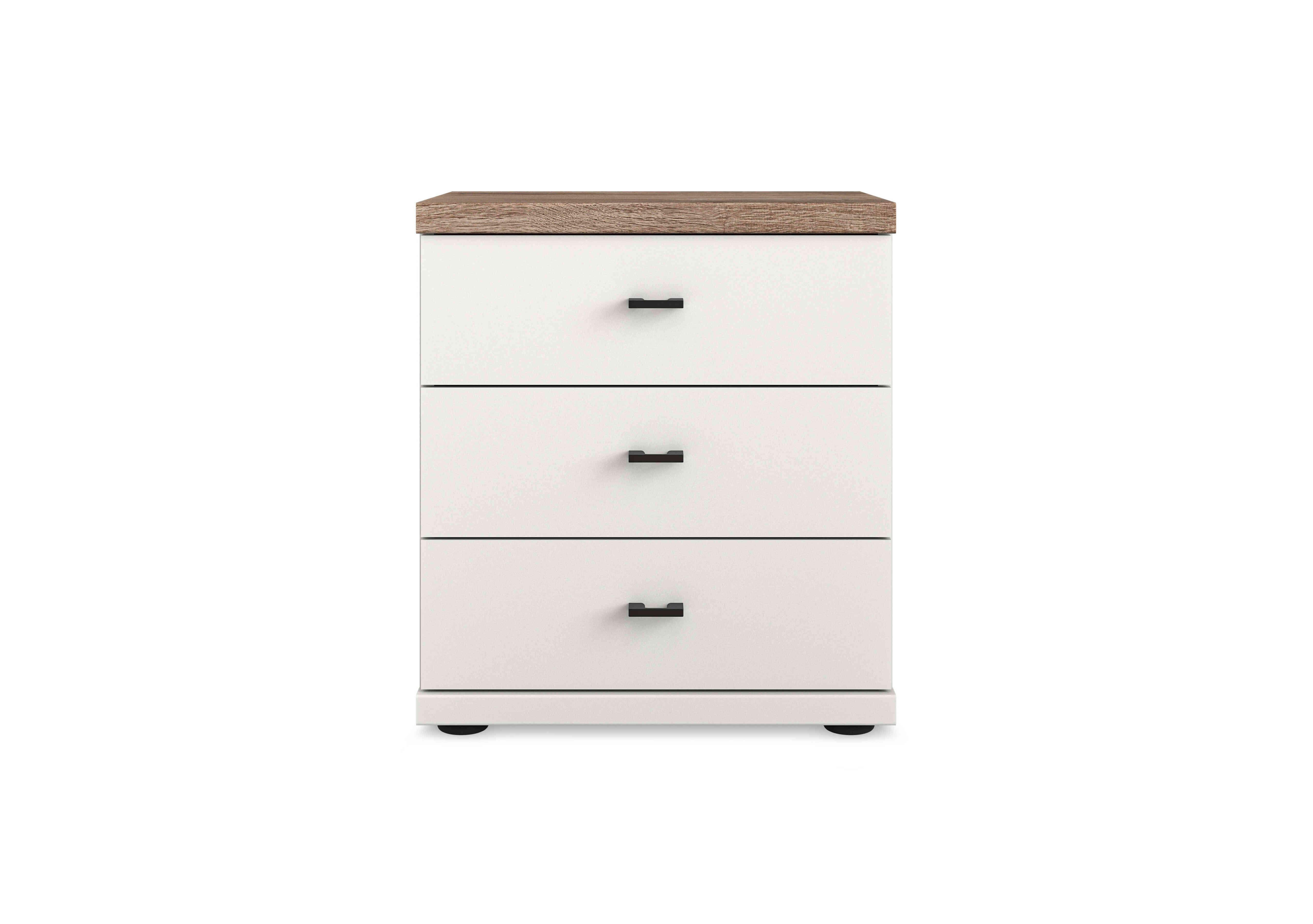 Adeline 3 Drawer Bedside Cabinet in White on Furniture Village