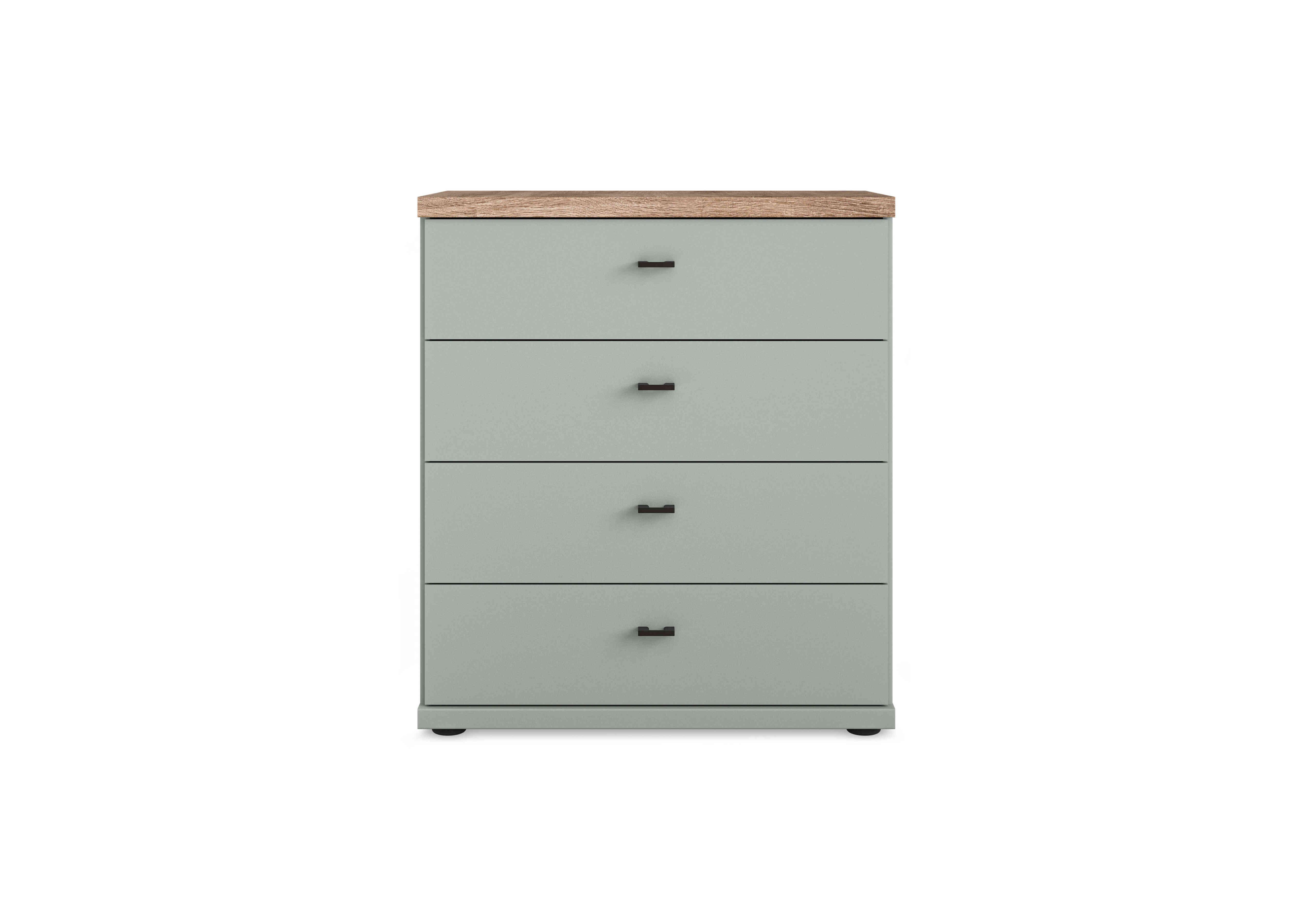 Adeline Wide 4 Drawer Chest in Sage Green on Furniture Village