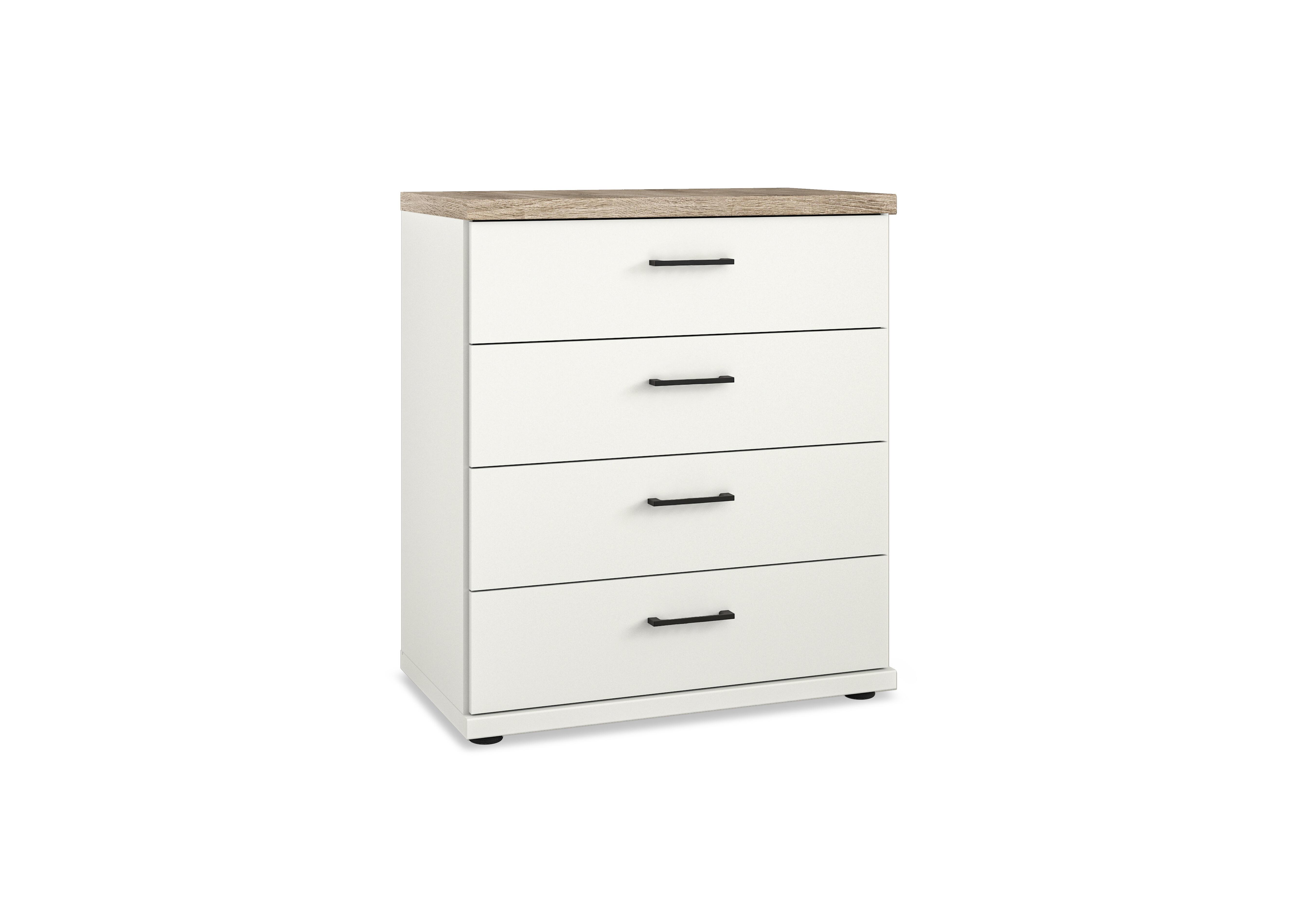 Adeline Wide 4 Drawer Chest in White on Furniture Village