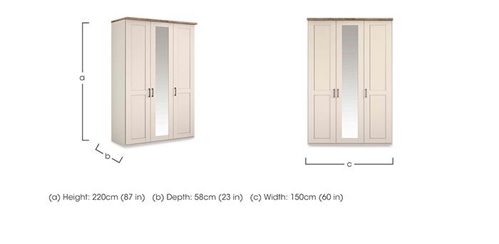Adeline 3 Door Hinged Wardrobe with Centre Mirror in  on Furniture Village