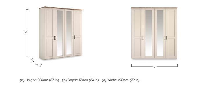 Adeline 4 Door Hinged Wardrobe with 2 Mirrors in  on Furniture Village