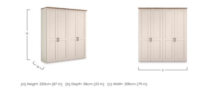 Adeline 4 Door Hinged Wardrobe in  on Furniture Village