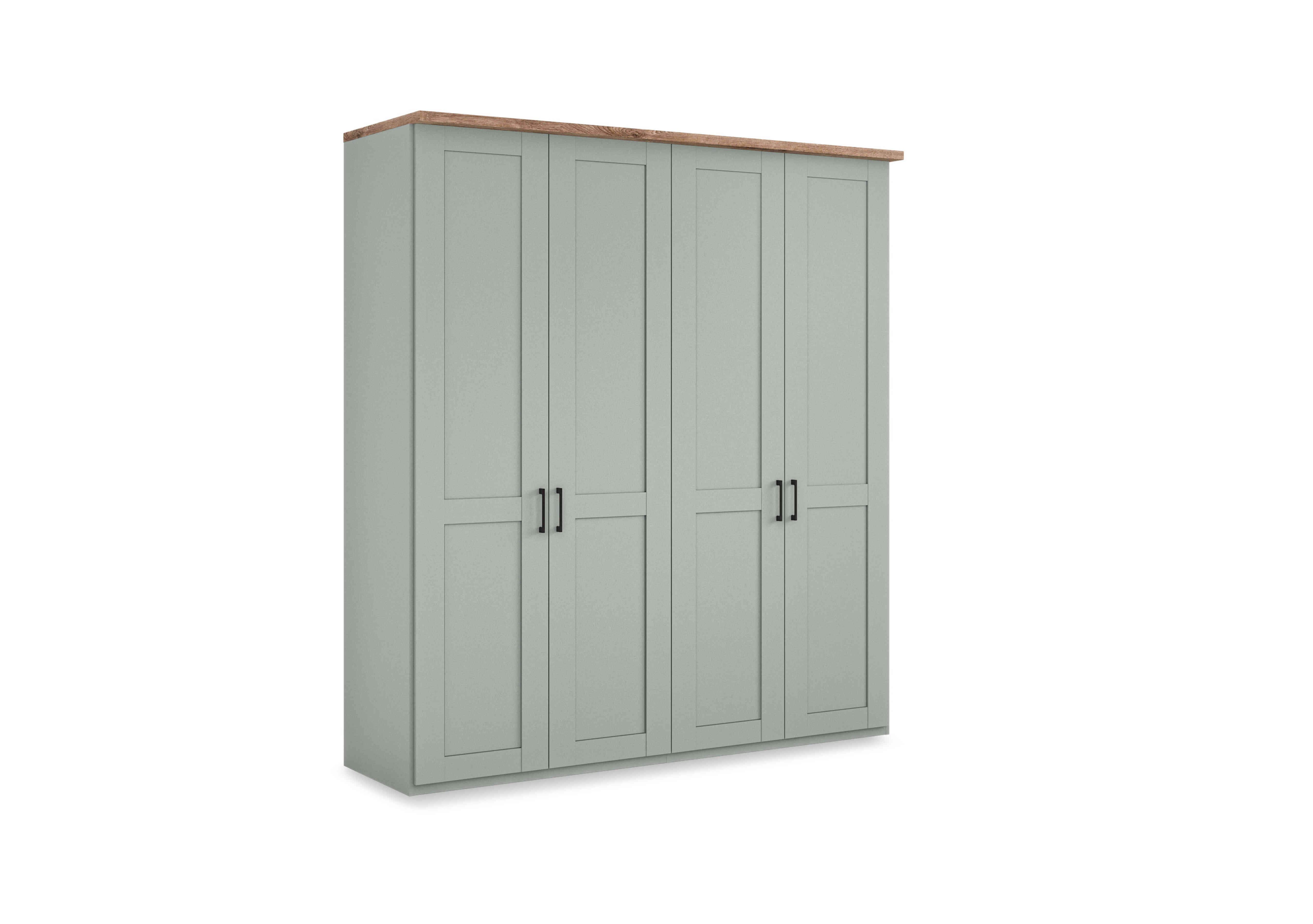 Adeline 4 Door Hinged Wardrobe in Sage Green on Furniture Village