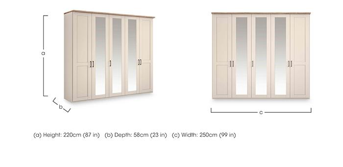 Adeline 5 Door Hinged Wardrobe with 3 Mirrors in  on Furniture Village