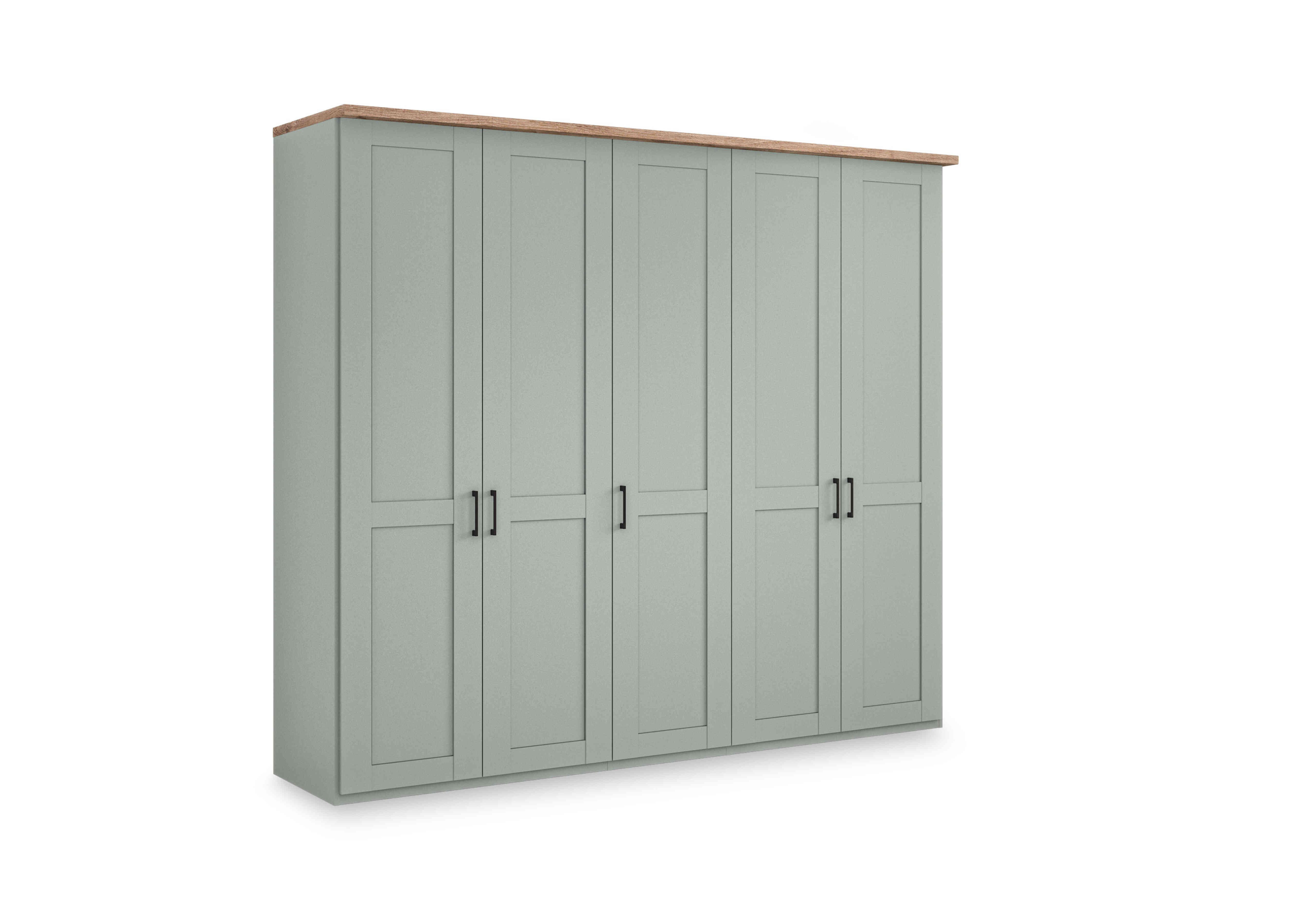 Adeline 5 Door Hinged Wardrobe in Sage Green on Furniture Village