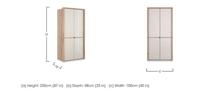 Hong Kong 2 Door Hinged Wardrobe with Glass Doors in  on Furniture Village