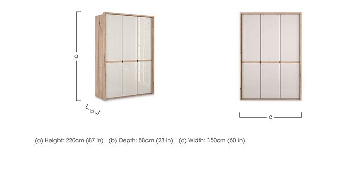 Hong Kong 3 Door Hinged Wardrobe with Glass Doors in  on Furniture Village