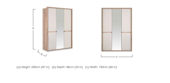 Hong Kong 3 Door Hinged Wardrobe with 2 Glass Doors and 1 Mirror Door in  on Furniture Village