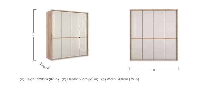 Hong Kong 4 Door Hinged Wardrobe with Glass Doors in  on Furniture Village