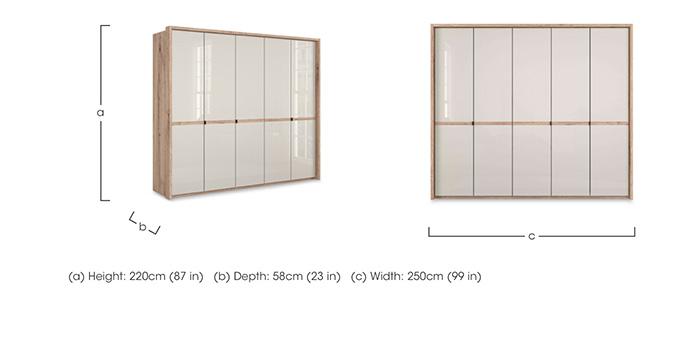 Hong Kong 5 Door Hinged Wardrobe with Glass Doors in  on Furniture Village
