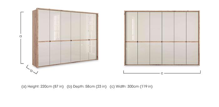 Hong Kong 6 Door Hinged Wardrobe with Glass Doors in  on Furniture Village