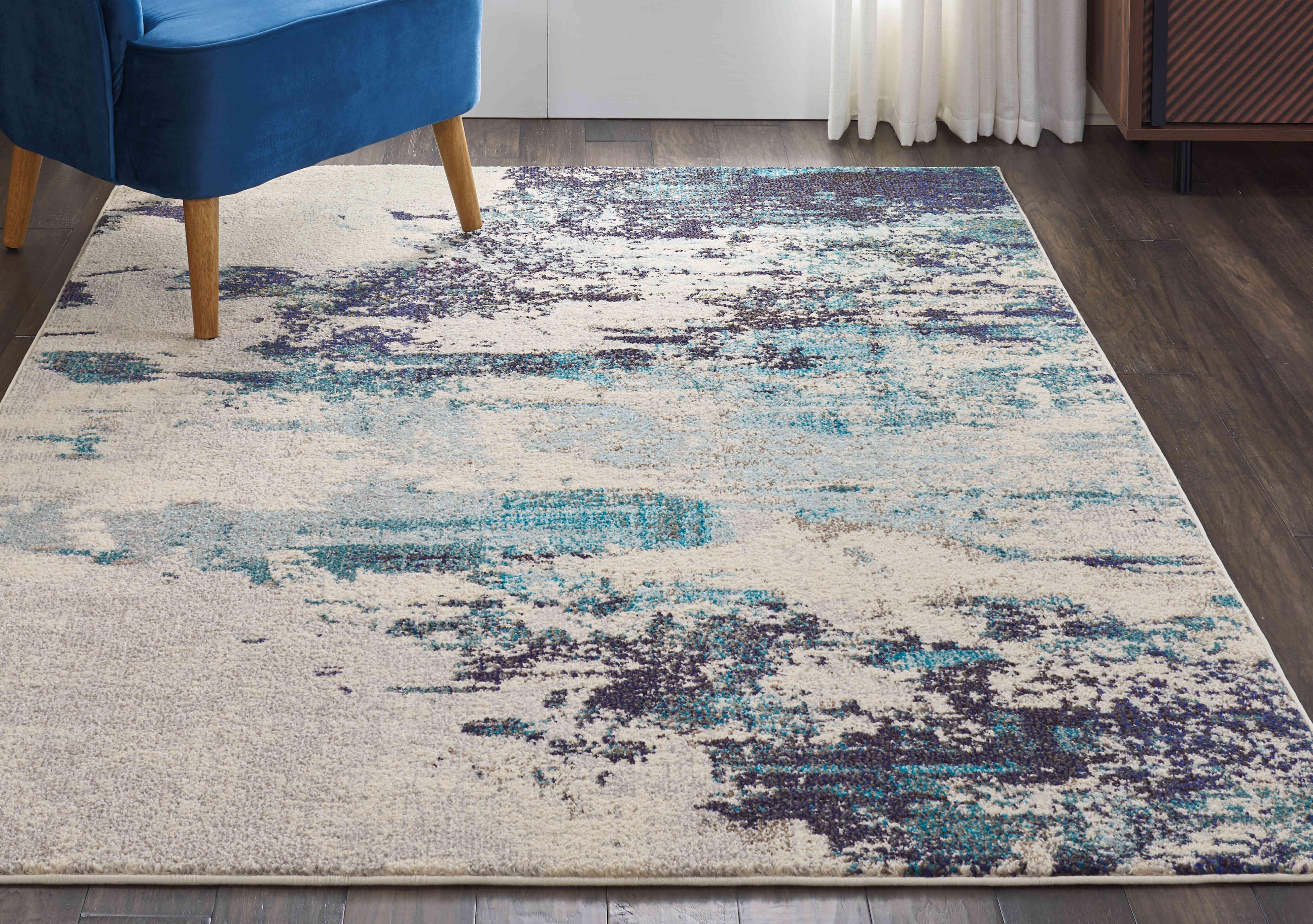 Celesta Blue and Teal Rug in  on Furniture Village