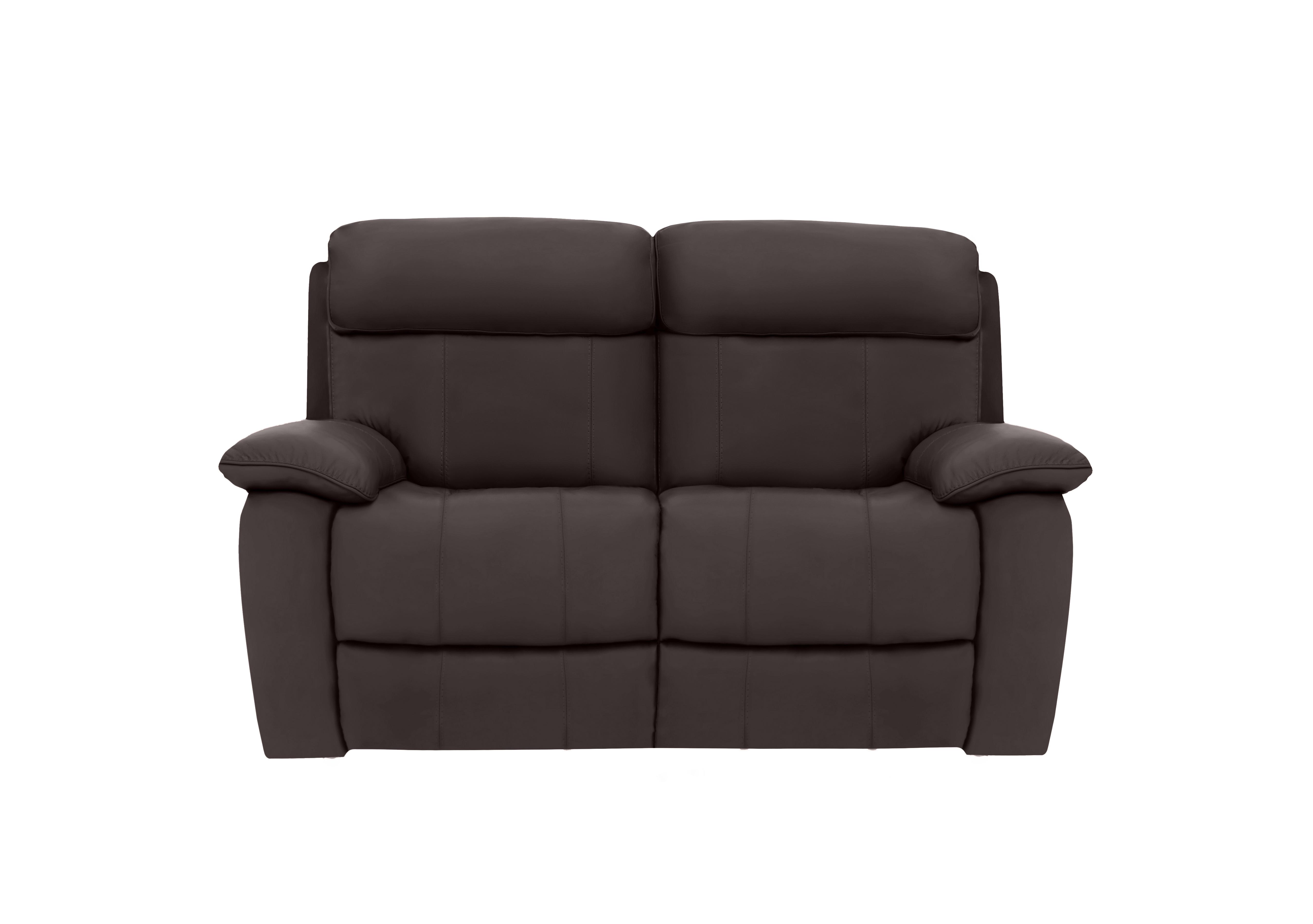 Moreno 2 Seater Leather Power Recliner Sofa with Power Headrests in An-727b Dark Brown on Furniture Village