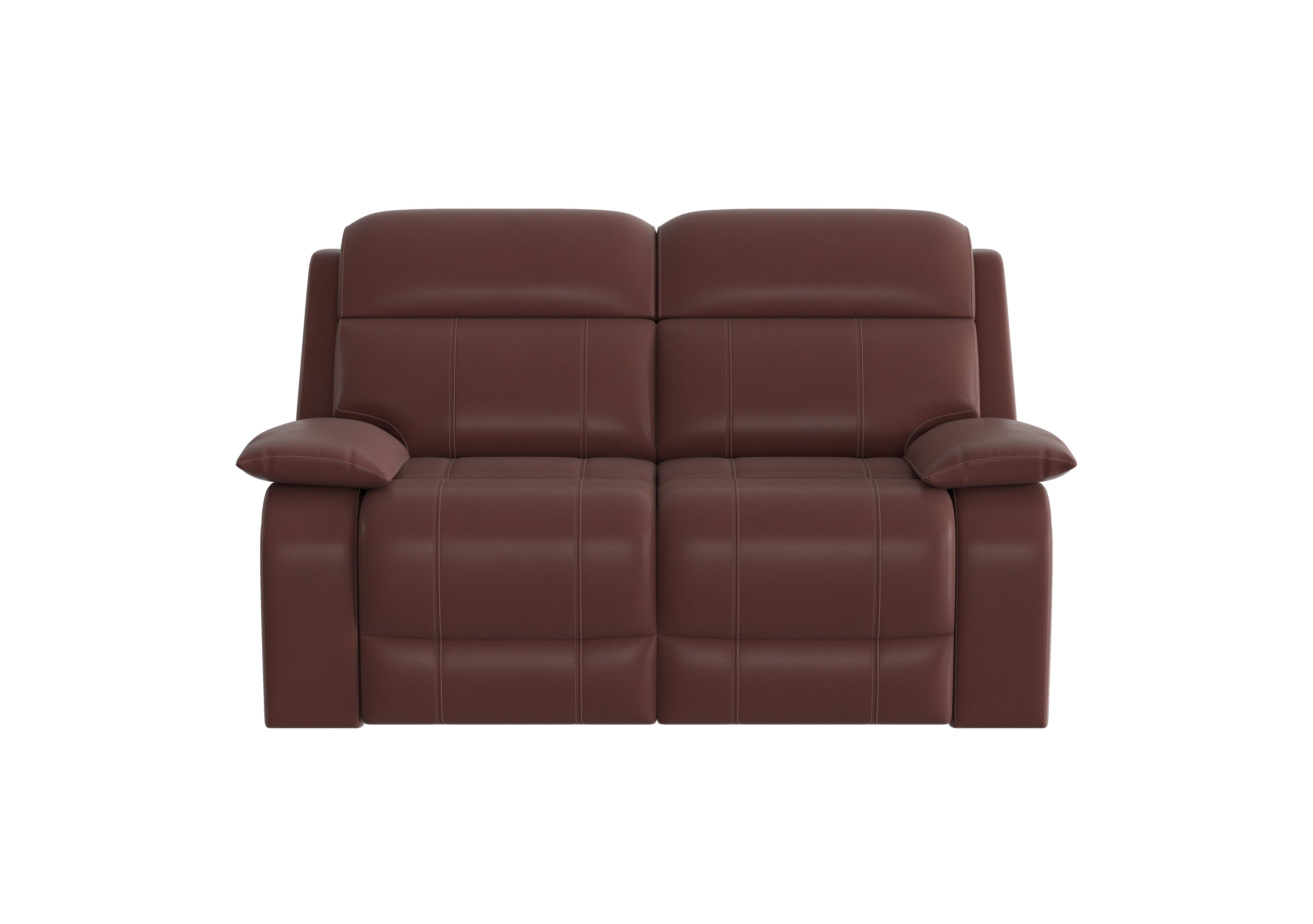 Moreno 2 Seater Leather Power Recliner Sofa with Power Headrests in An-751b Burgundy on Furniture Village