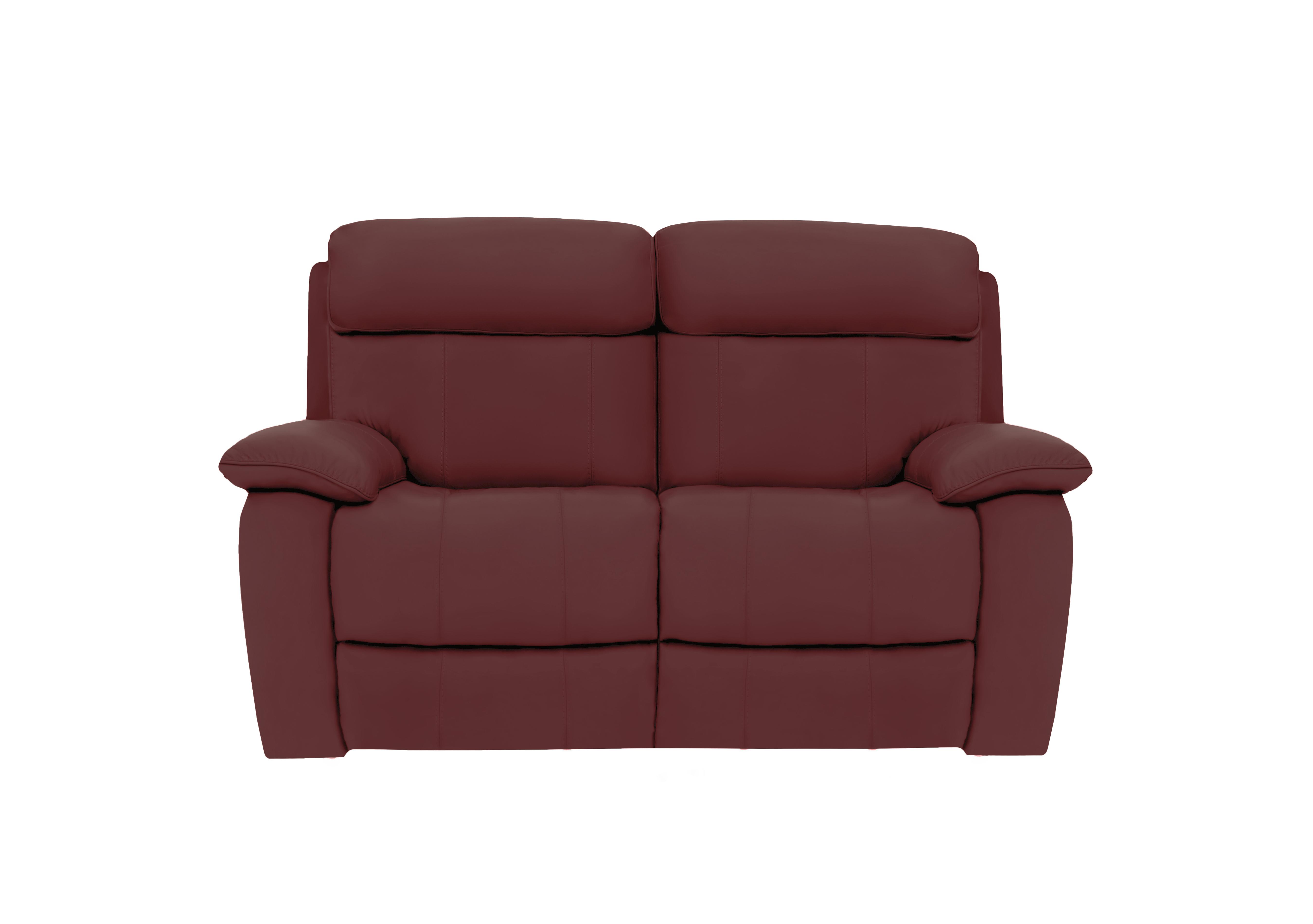 Moreno 2 Seater Leather Power Recliner Sofa with Power Headrests in Bv-035c Deep Red on Furniture Village