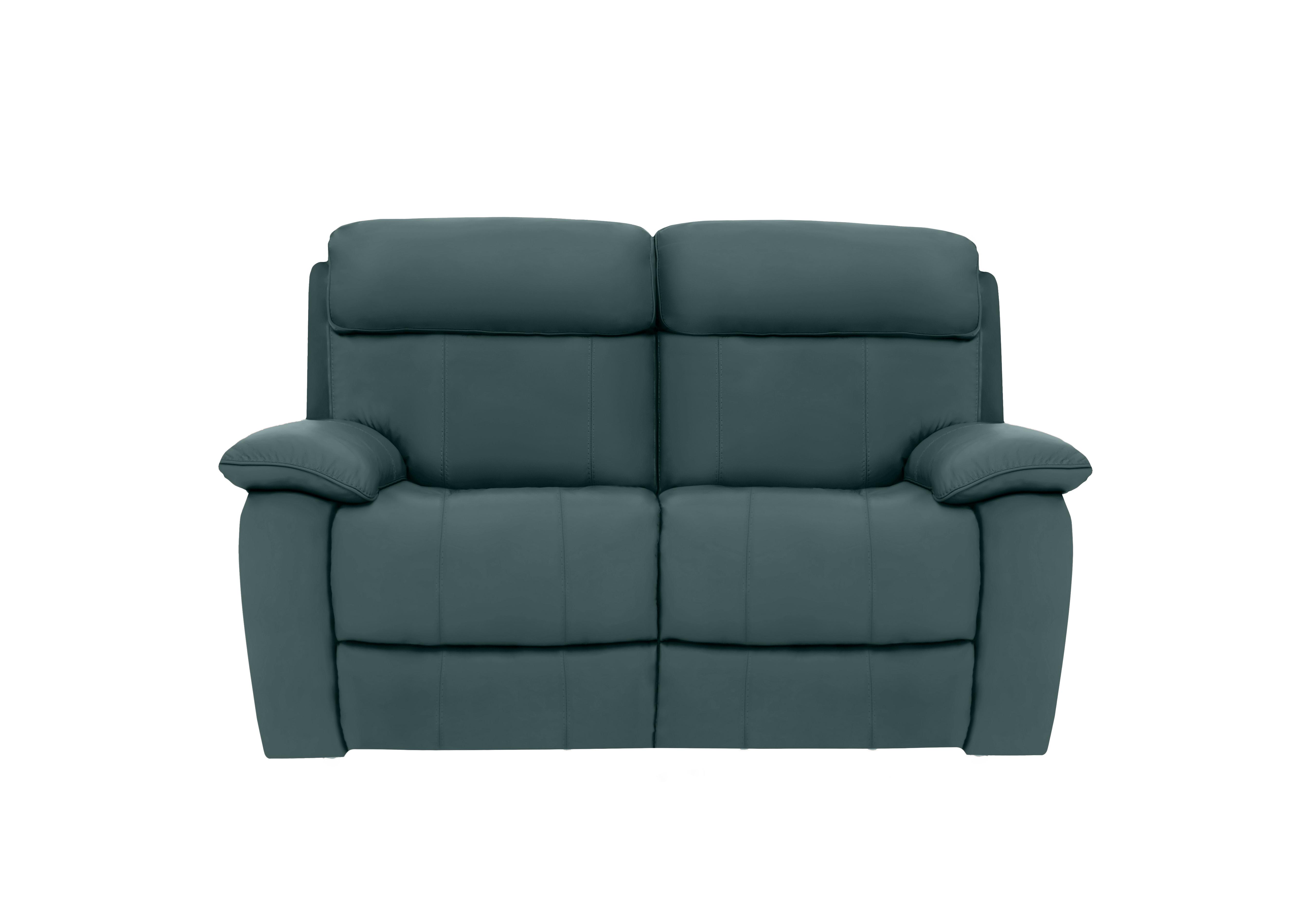 Moreno 2 Seater Leather Power Recliner Sofa with Power Headrests in Bv-301e Lake Green on Furniture Village