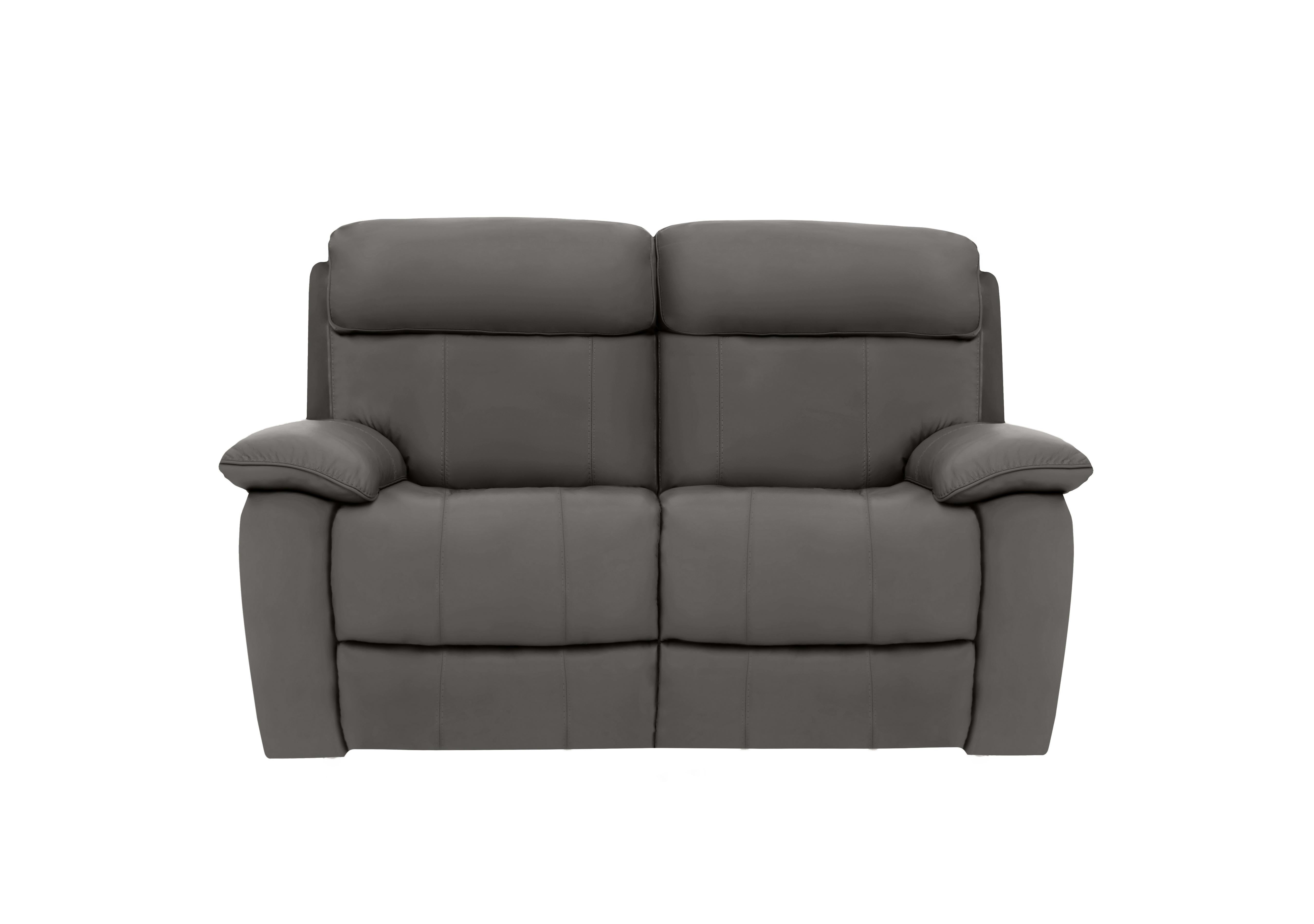Moreno 2 Seater Leather Power Recliner Sofa with Power Headrests in Nc-088e Charcoal Grey on Furniture Village