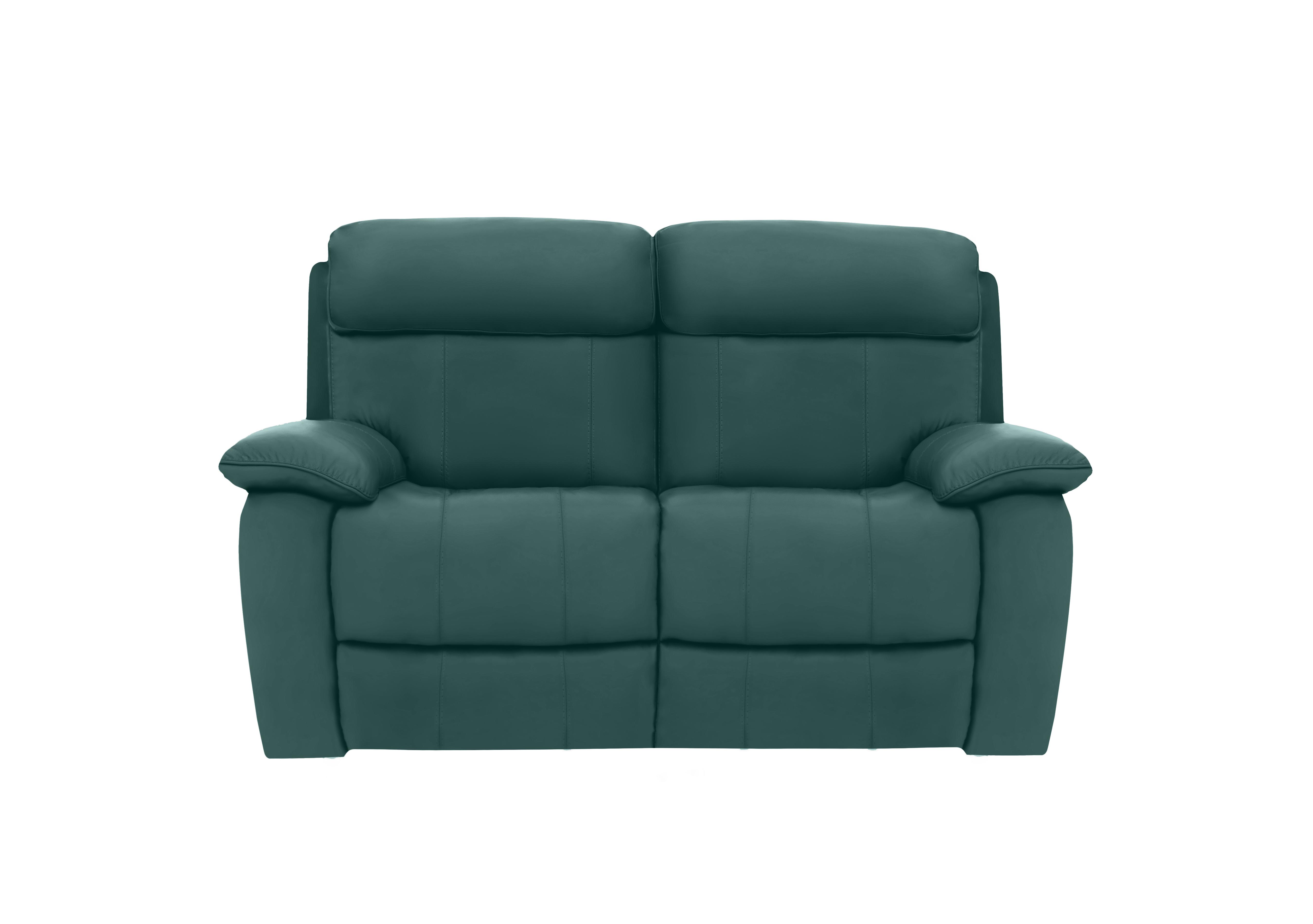 Moreno 2 Seater Leather Power Recliner Sofa with Power Headrests in Nc-301e Lake Green on Furniture Village