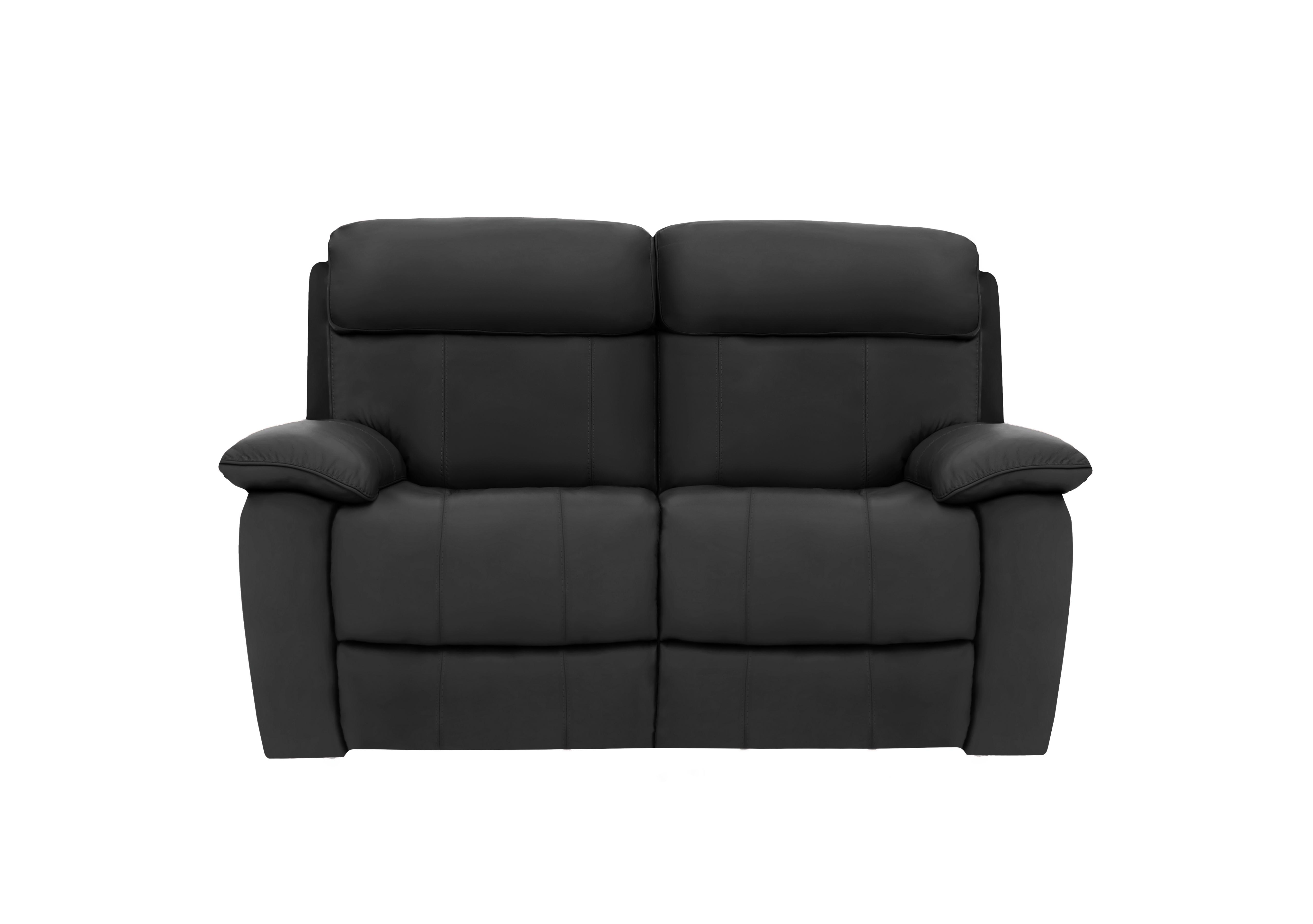 Moreno 2 Seater Leather Power Recliner Sofa with Power Headrests in Nw-520e Black on Furniture Village
