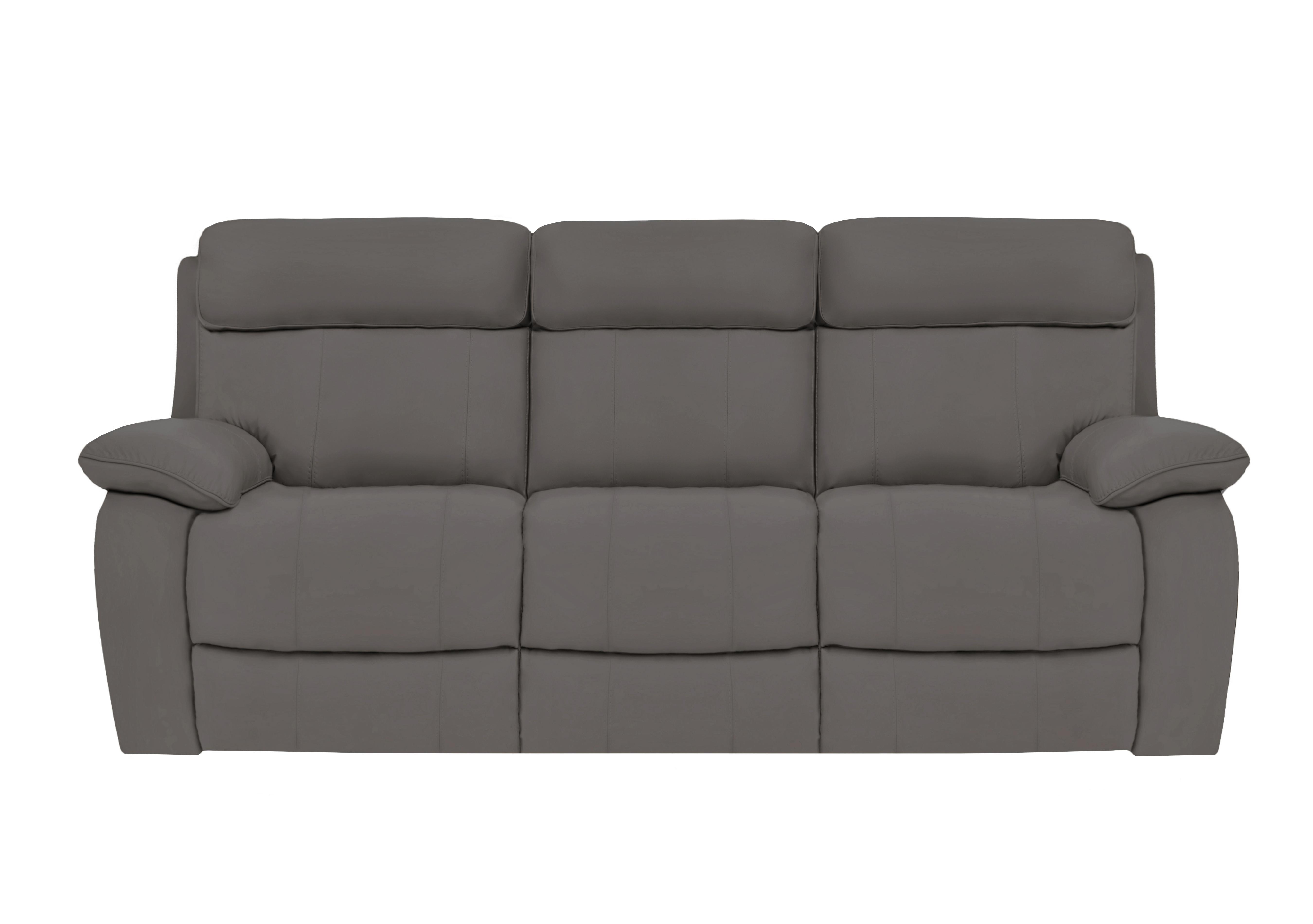 Moreno 3 Seater Leather Power Recliner Sofa with Power Headrests in Nc-042e Elephant on Furniture Village