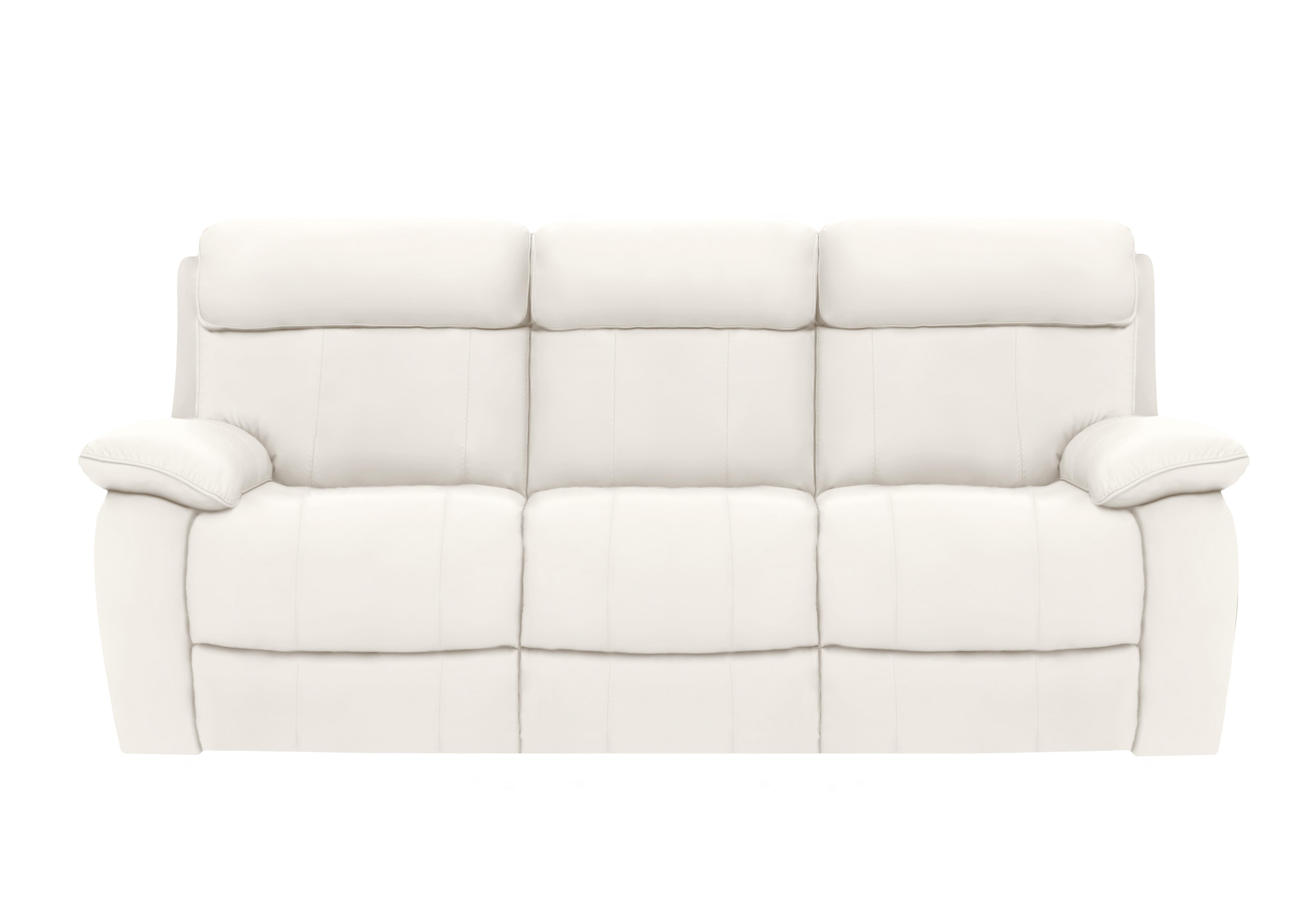 Moreno 3 Seater Leather Power Recliner Sofa with Power Headrests in Nc-744d Star White on Furniture Village