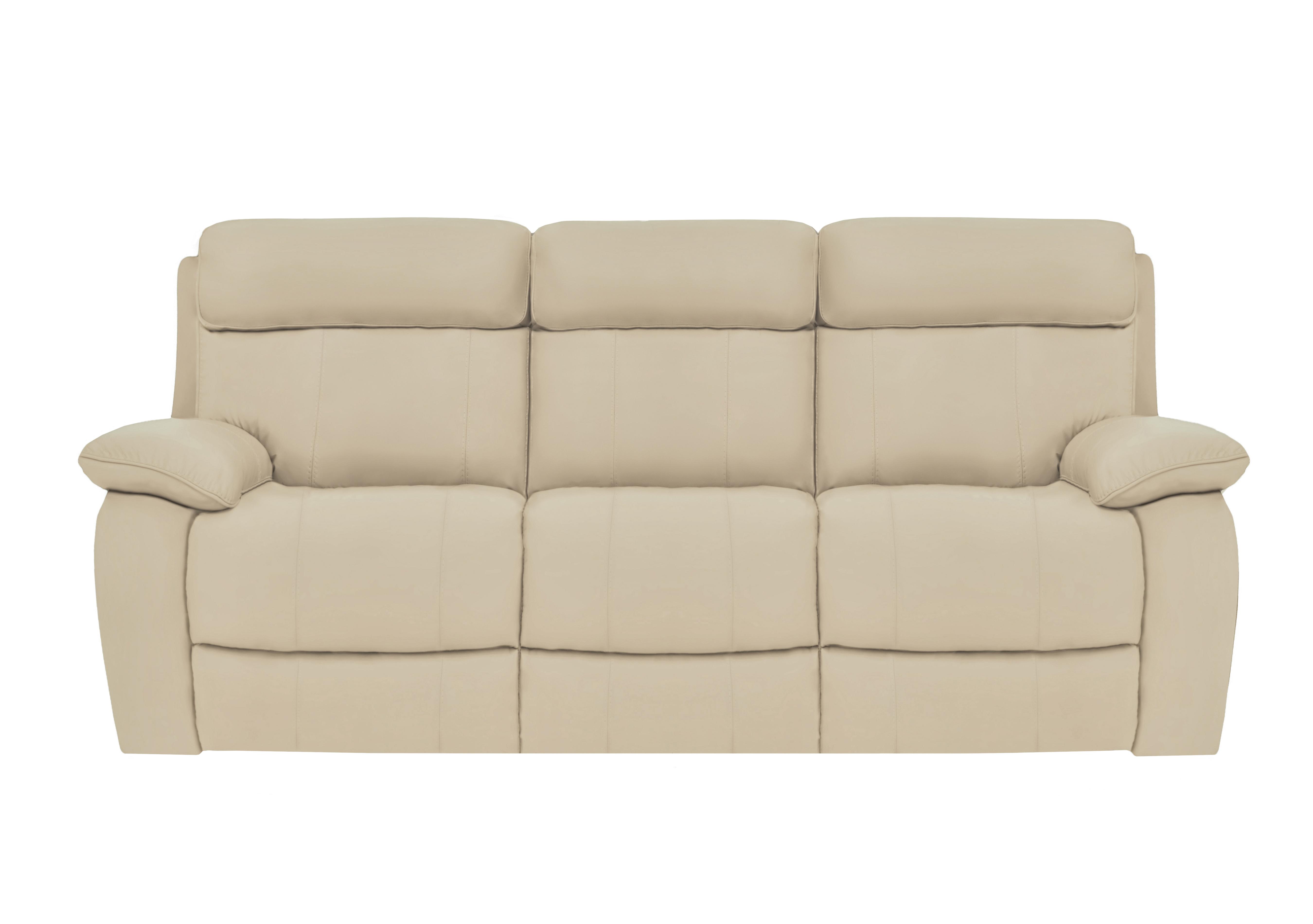 Moreno 3 Seater Leather Power Recliner Sofa with Power Headrests in Nc-862c Bisque on Furniture Village