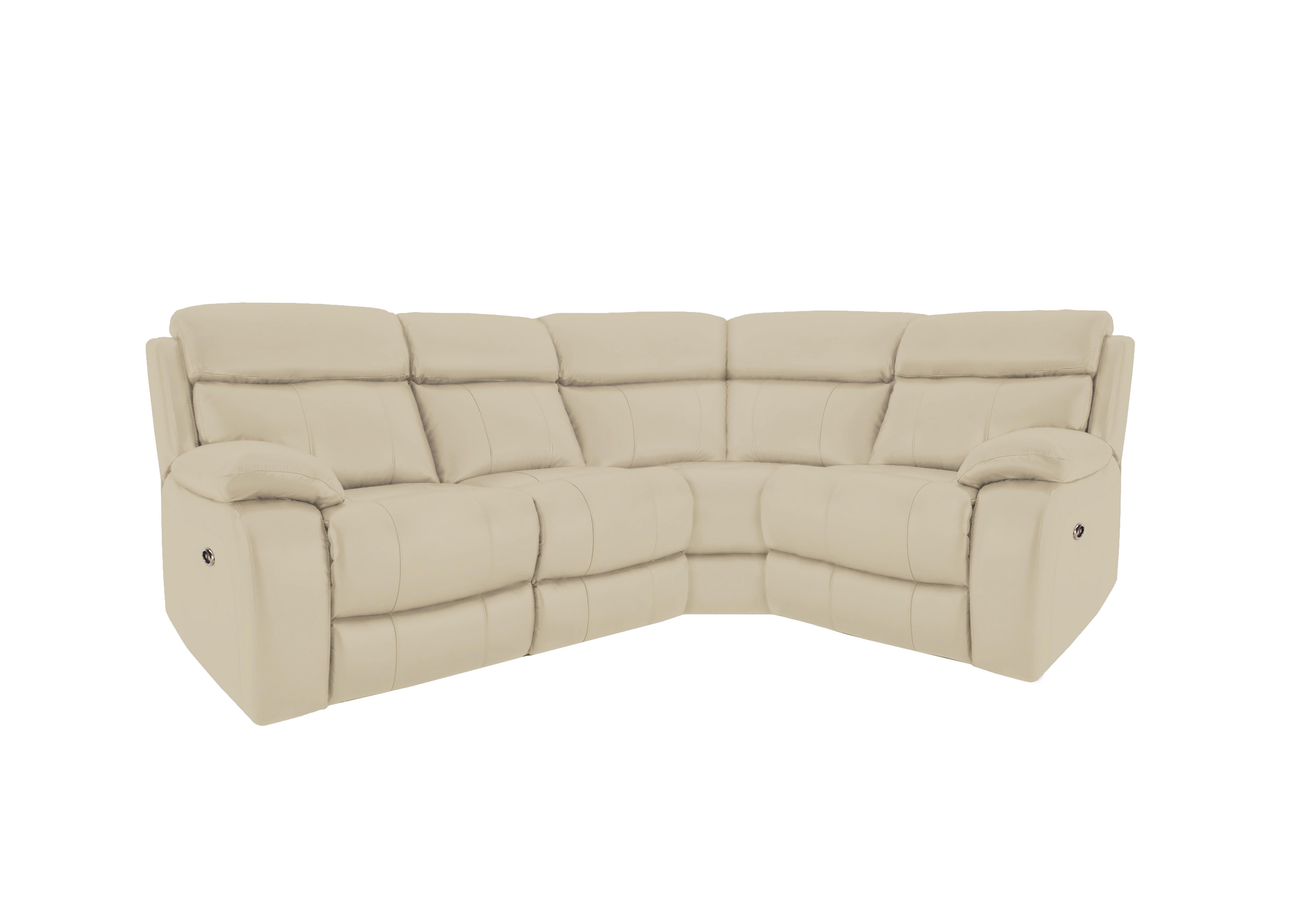 Moreno Small Leather Power Recliner Corner Sofa in Bv-862c Bisque on Furniture Village