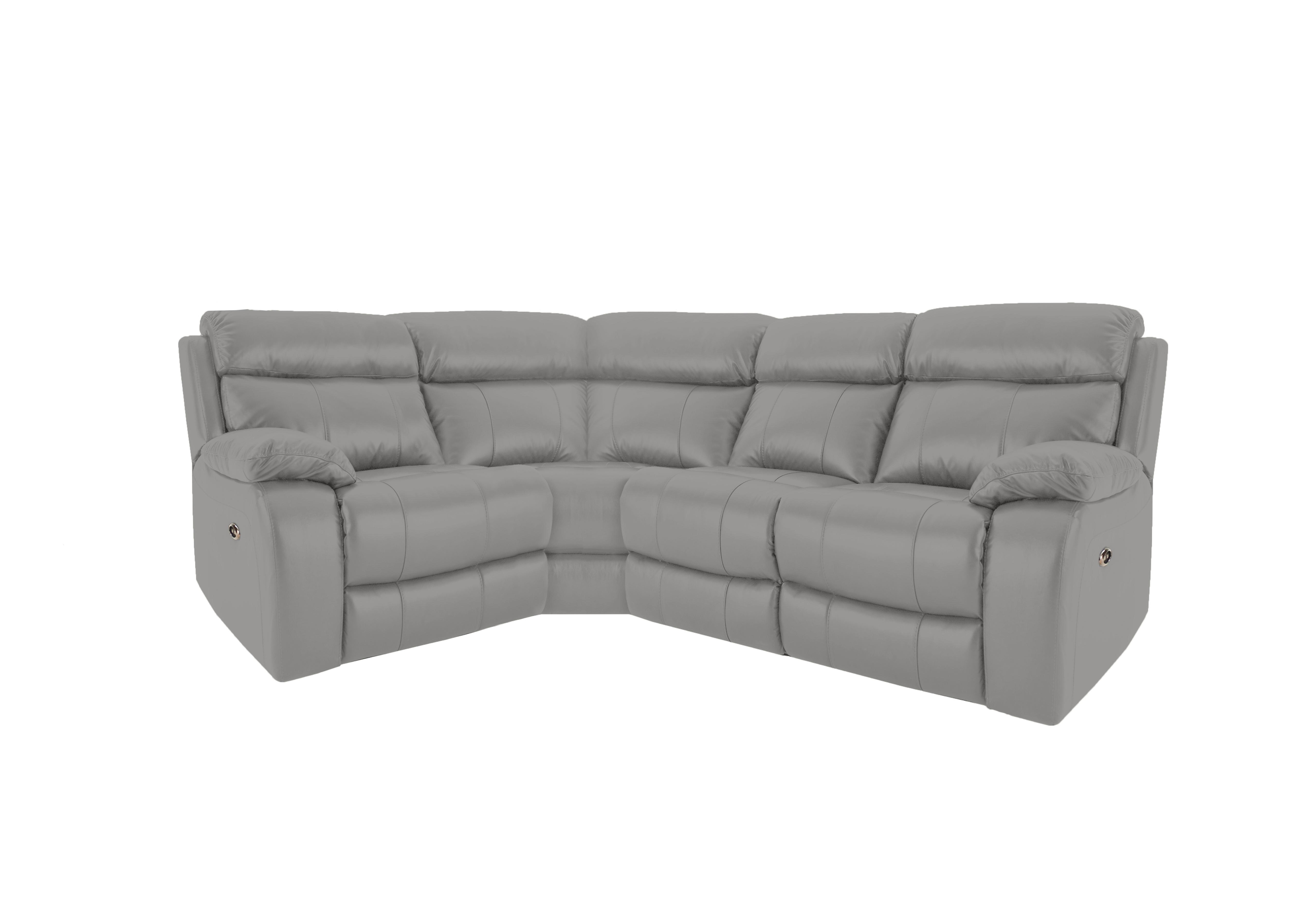 Moreno Small Leather Corner Sofa in Nc-435e Sleet on Furniture Village