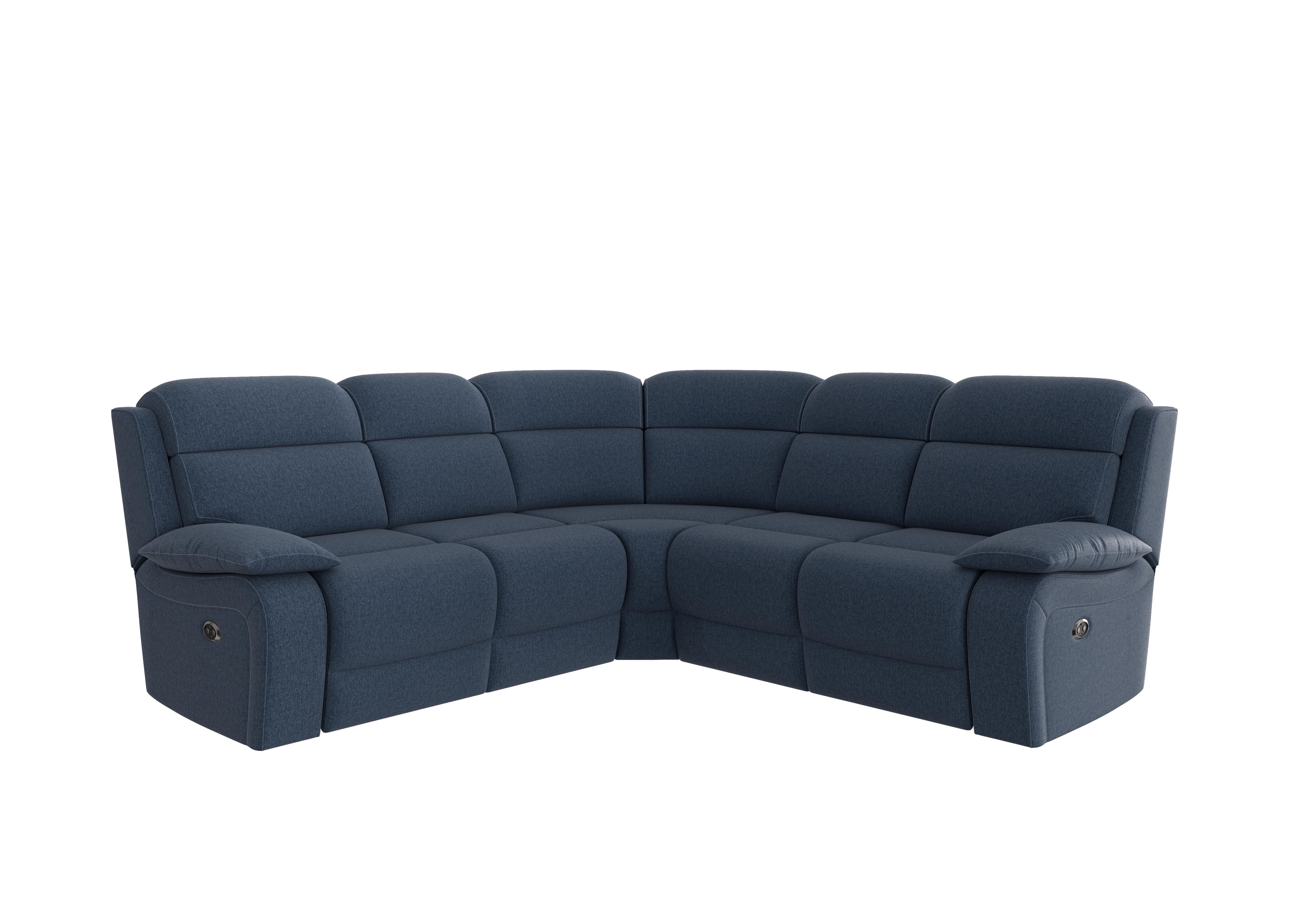 Moreno Fabric Corner Sofa in Fab-Blt-R38 Blue on Furniture Village