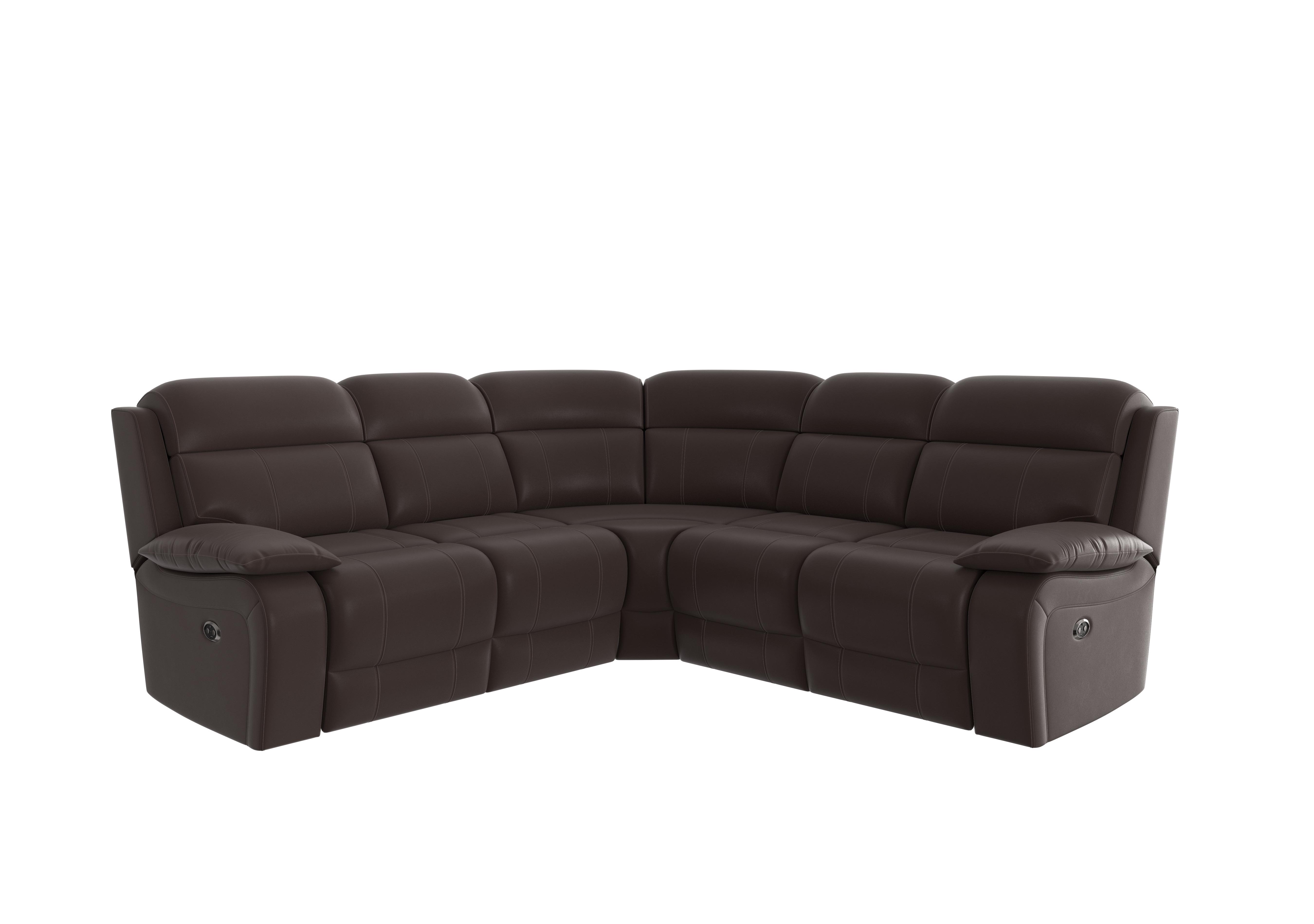 Moreno Leather Corner Sofa in An-920d Teak on Furniture Village