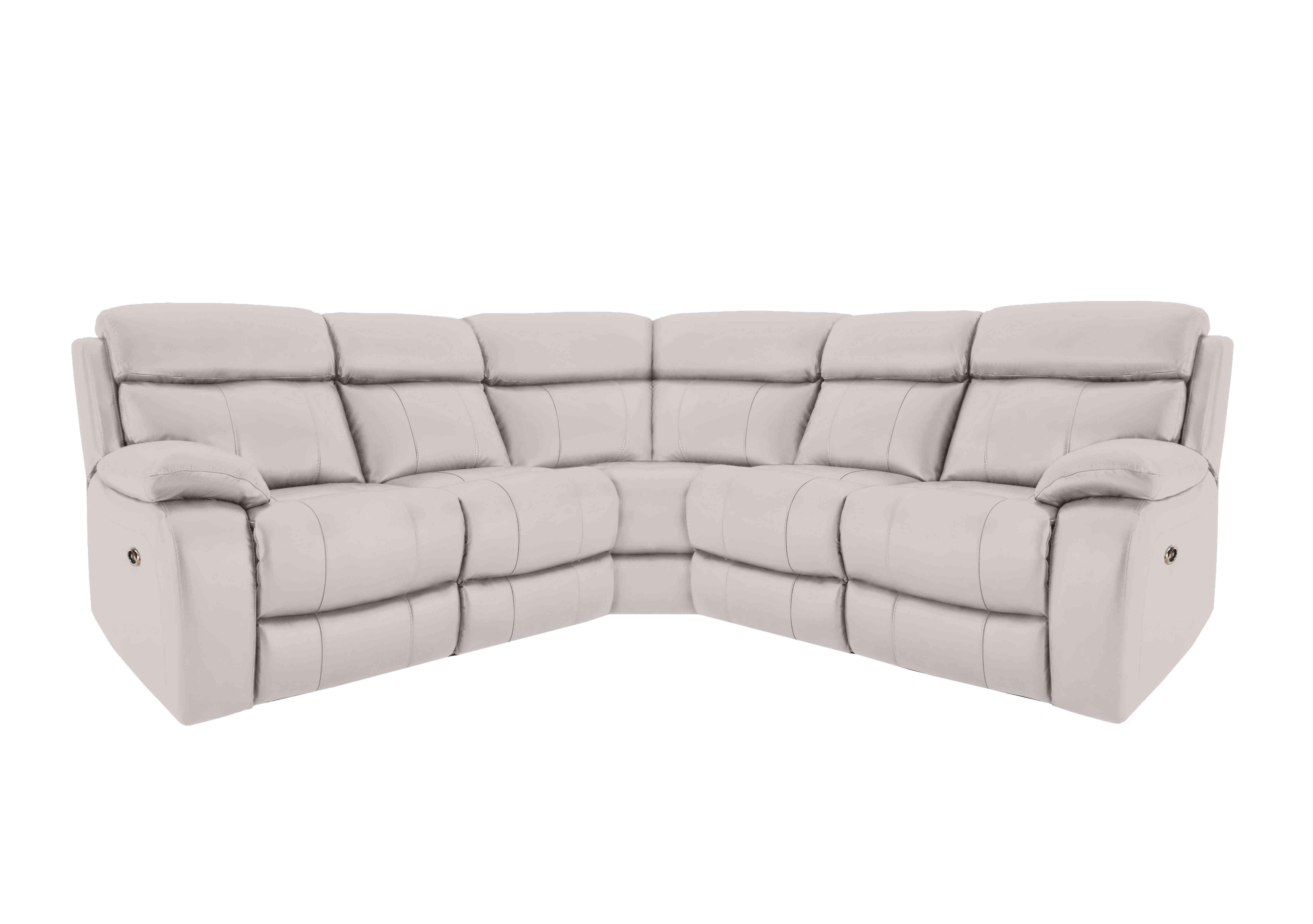 Moreno Leather Corner Sofa in Bv-156e Frost on Furniture Village