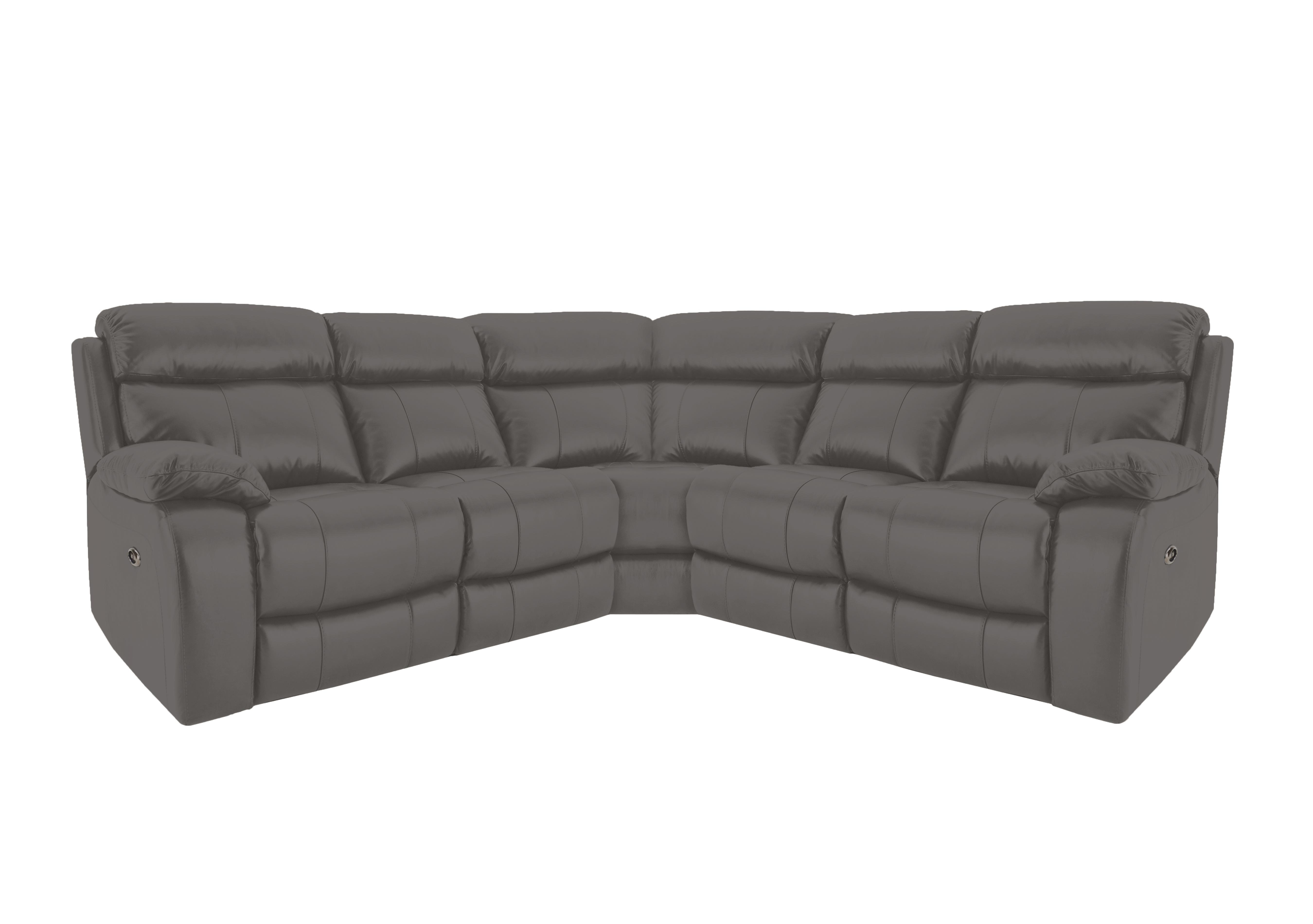 Moreno Leather Corner Sofa in Nc-042e Elephant on Furniture Village
