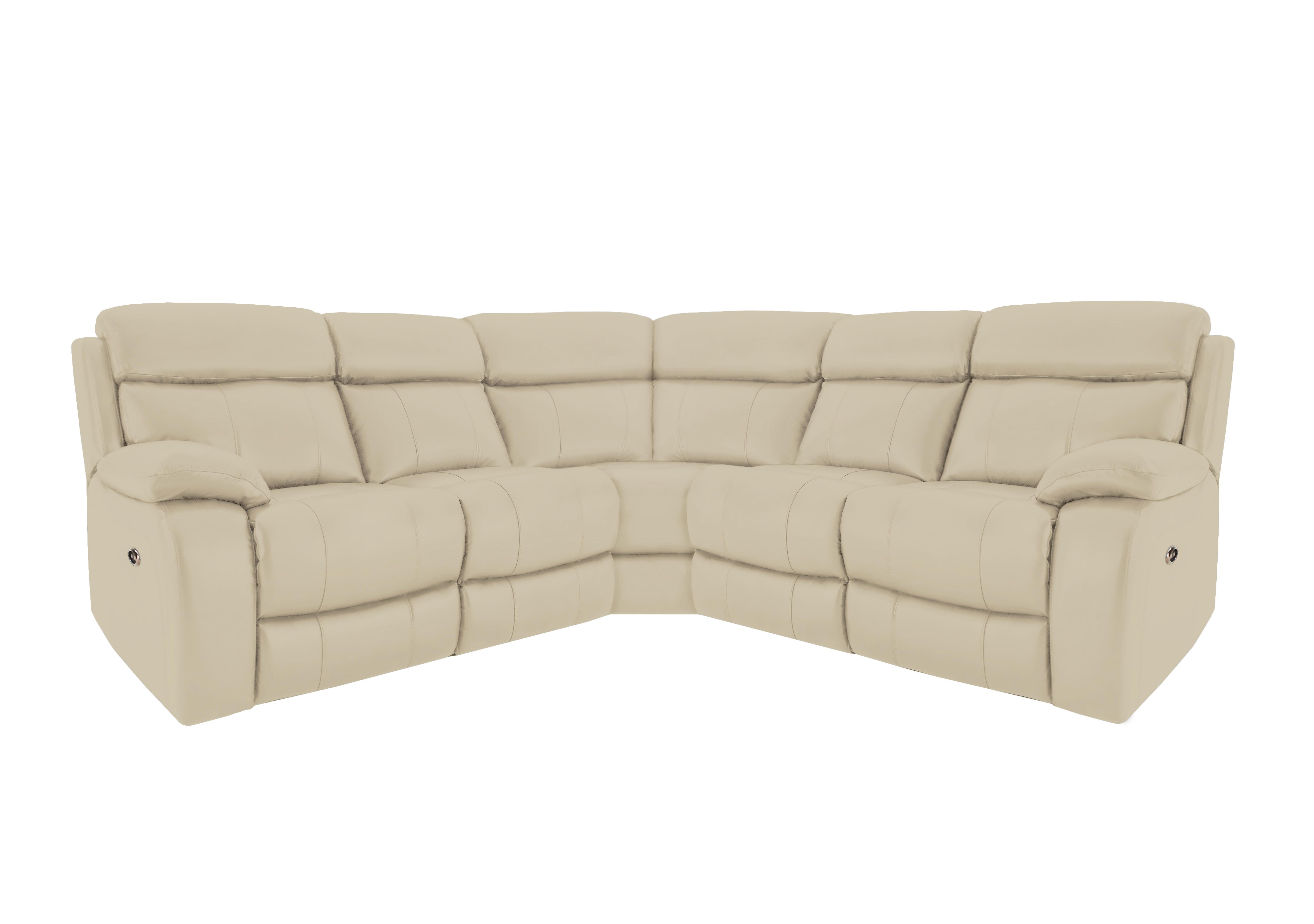 Moreno Leather Corner Sofa in Nc-862c Bisque on Furniture Village
