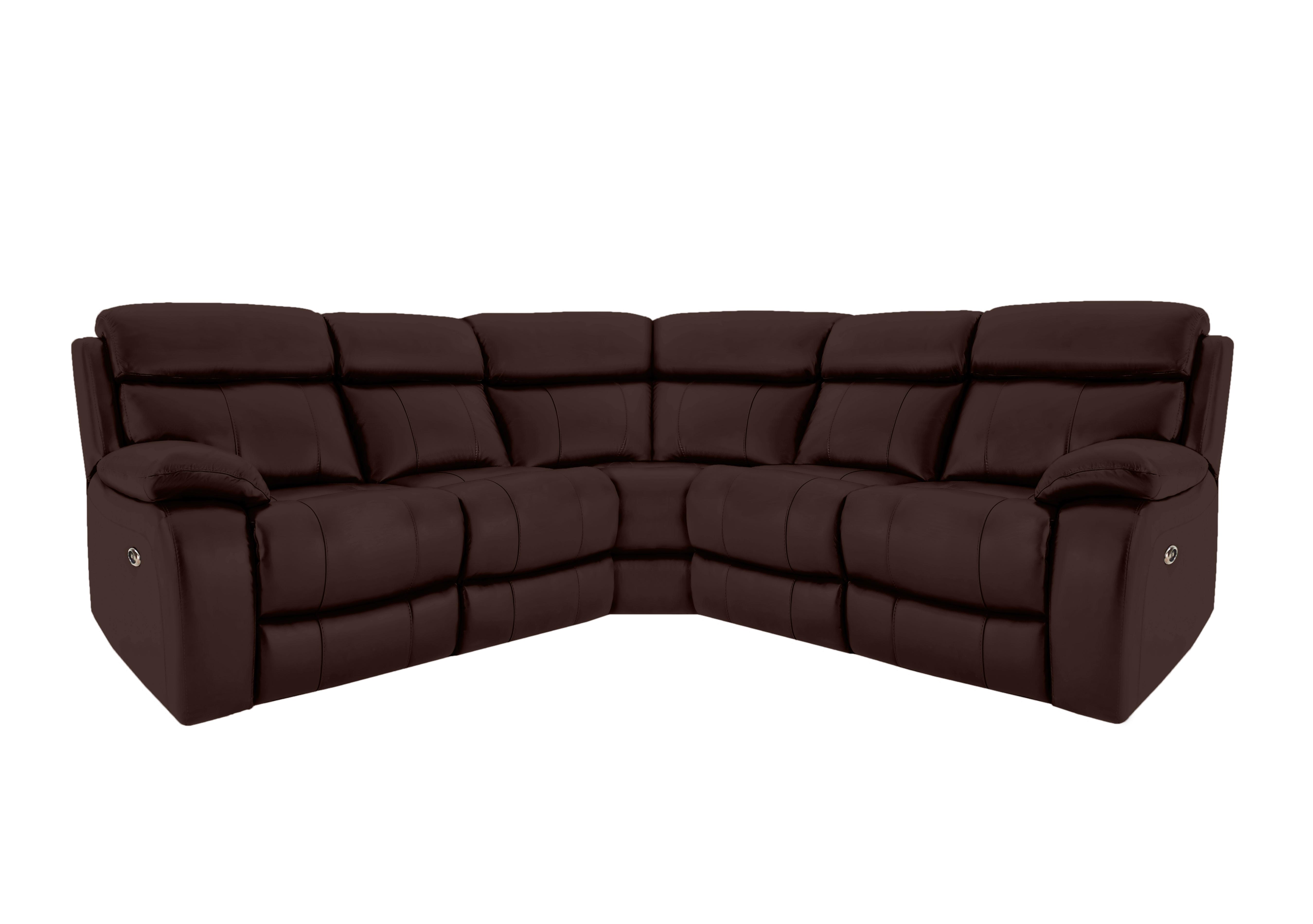 Moreno Leather Corner Sofa in Sk-097d Dark Brown on Furniture Village
