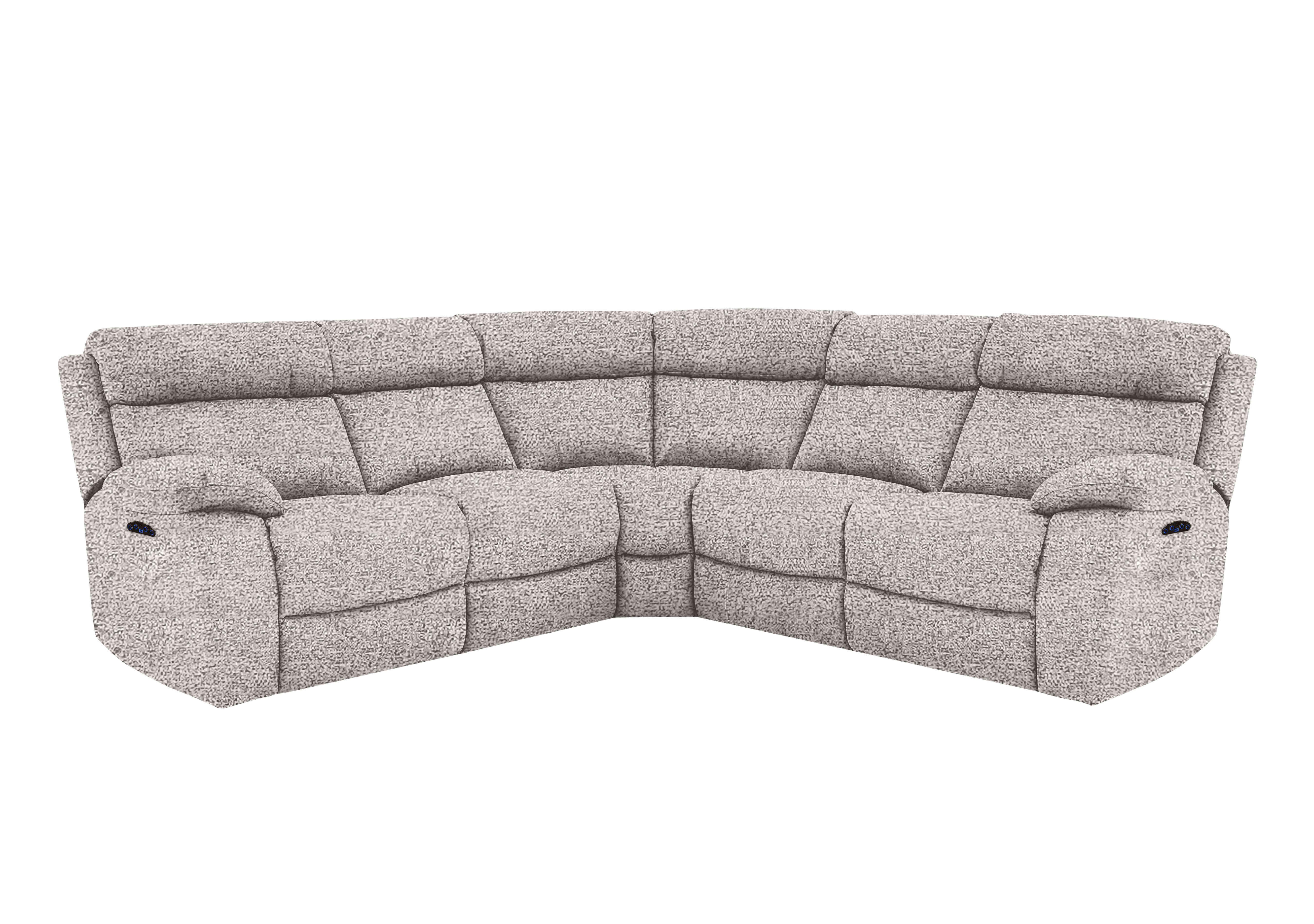 Moreno Fabric Power Recliner Corner Sofa with Power Headrests in Fab-Chl-R21 Frost on Furniture Village