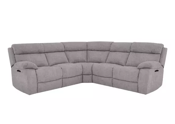 Moreno Fabric Power Recliner Corner Sofa with Power Headrests Furniture Village