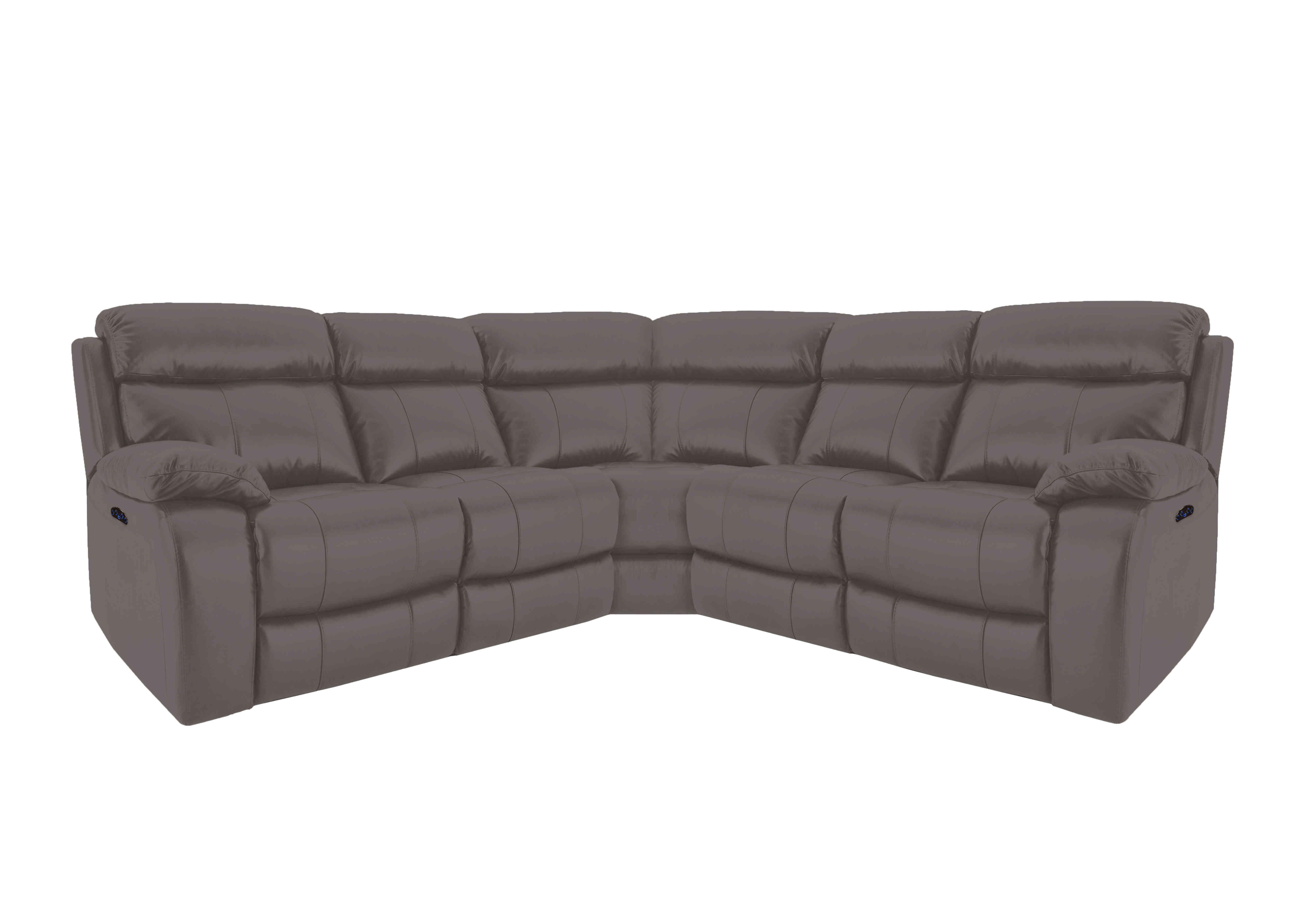 Moreno Leather Power Recliner Corner Sofa with Power Headrests in Bv-042e Elephant on Furniture Village