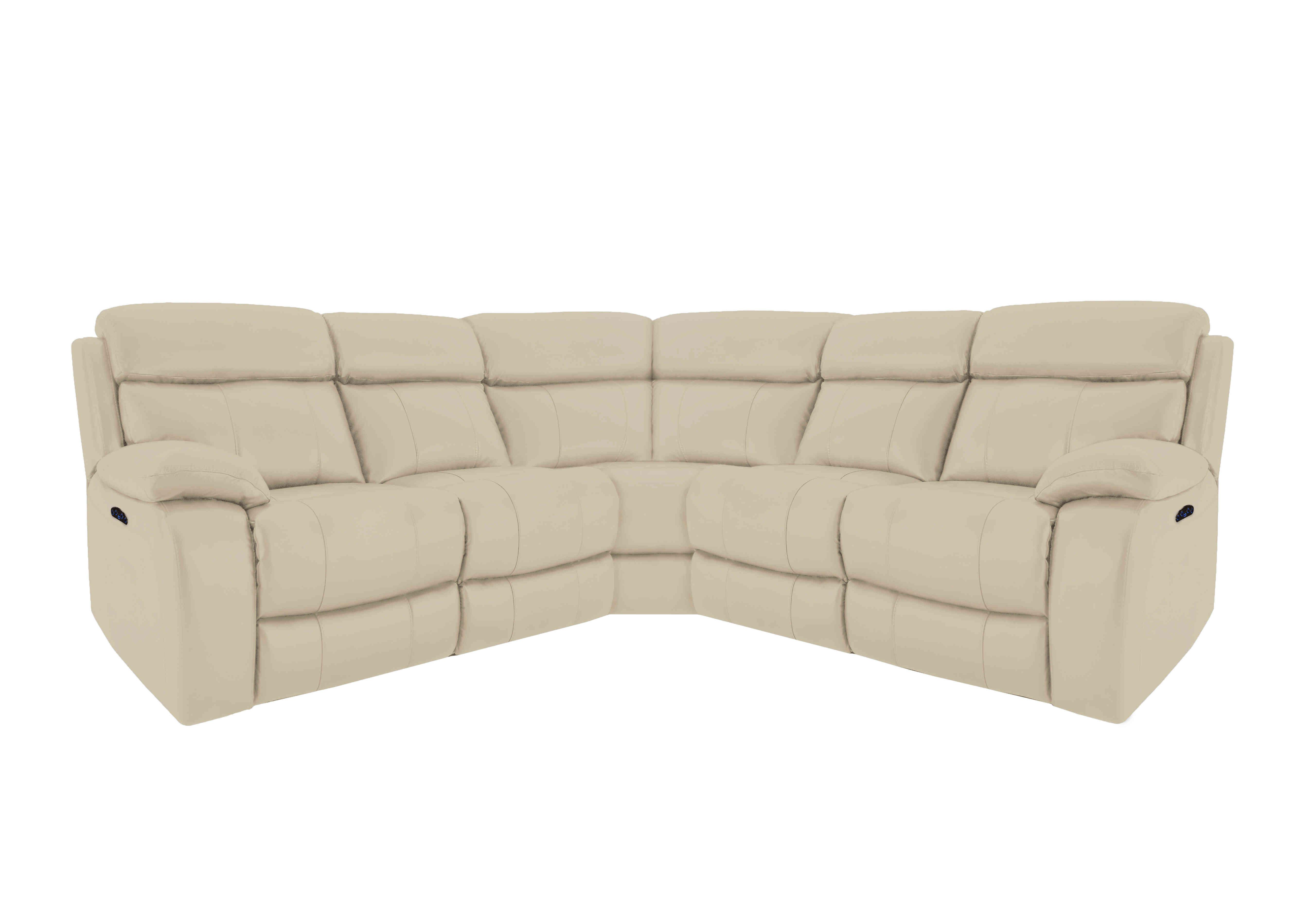 Moreno Leather Power Recliner Corner Sofa with Power Headrests in Nc-862c Bisque on Furniture Village